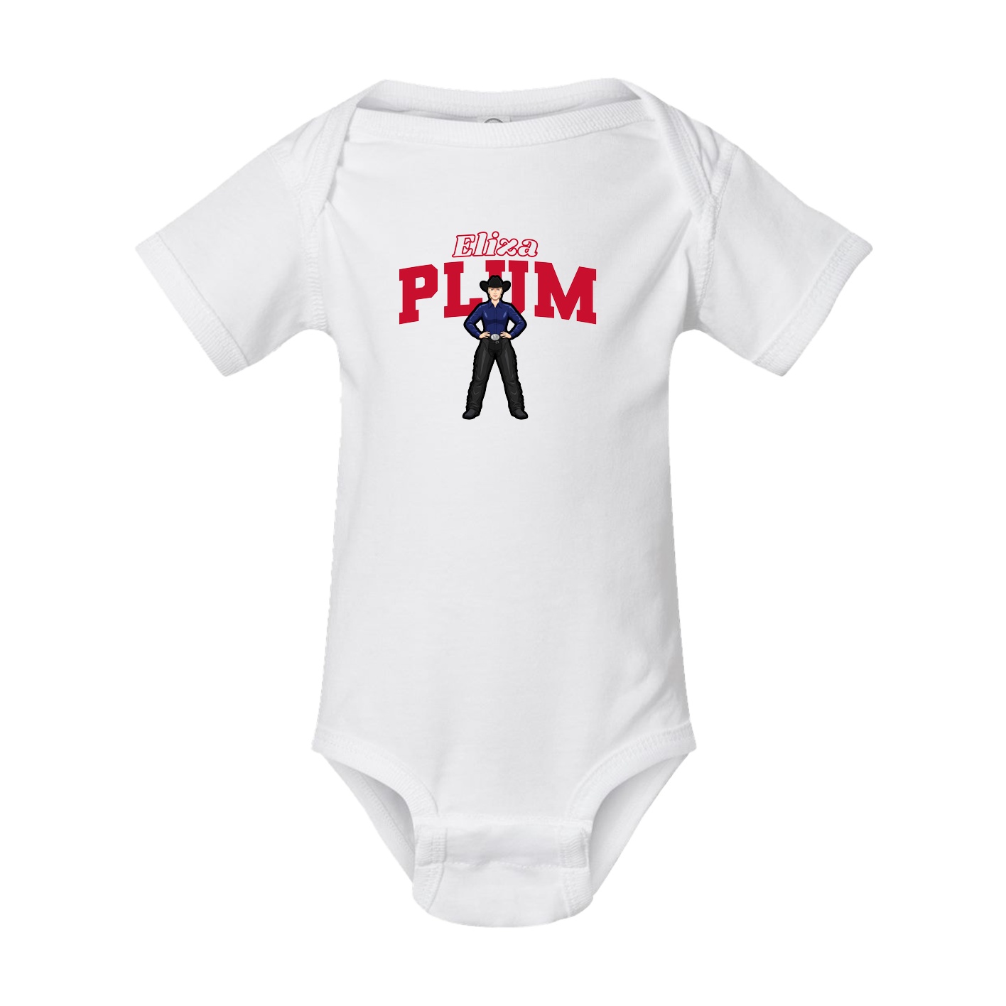 Baby Onesie — Name Arch in White