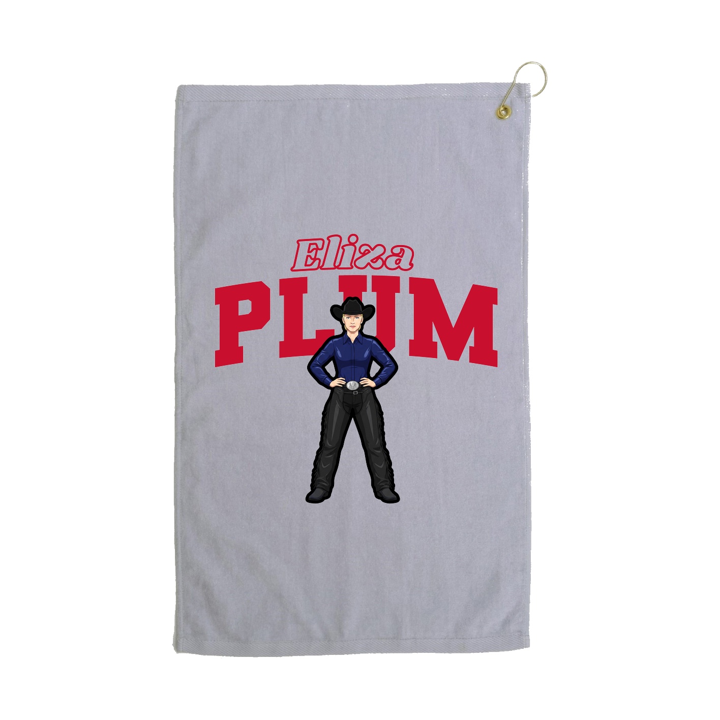 Golf Towel — Name Arch in Grey