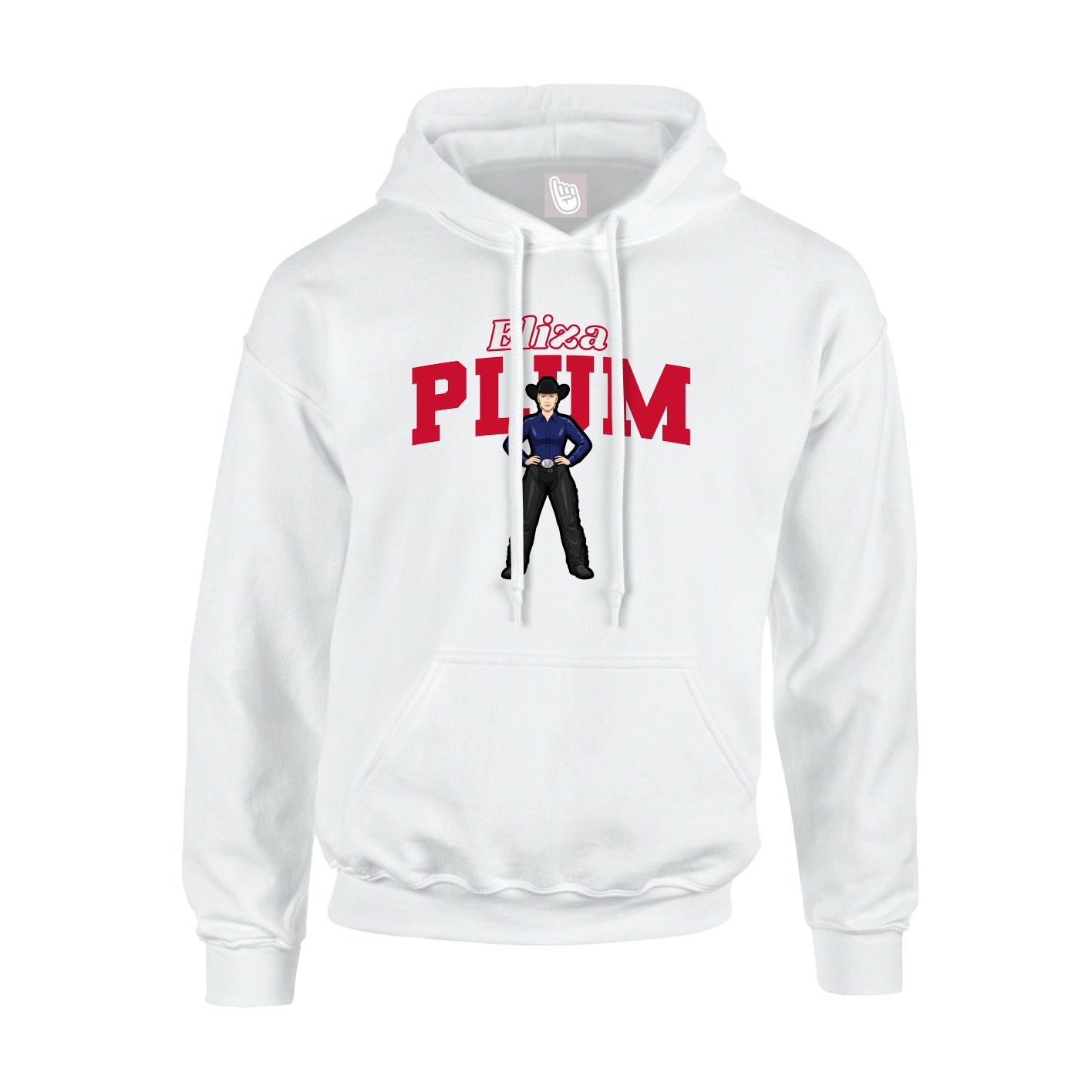 Youth Hoodie — Name Arch in White