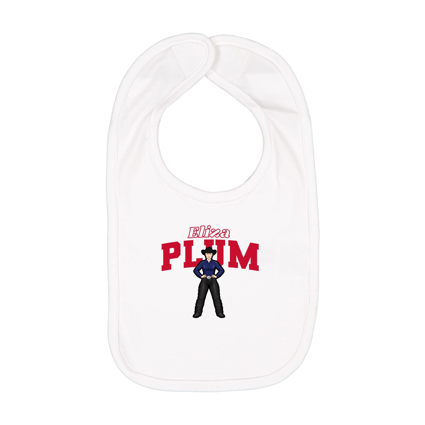 Infant Bib — Name Arch in White