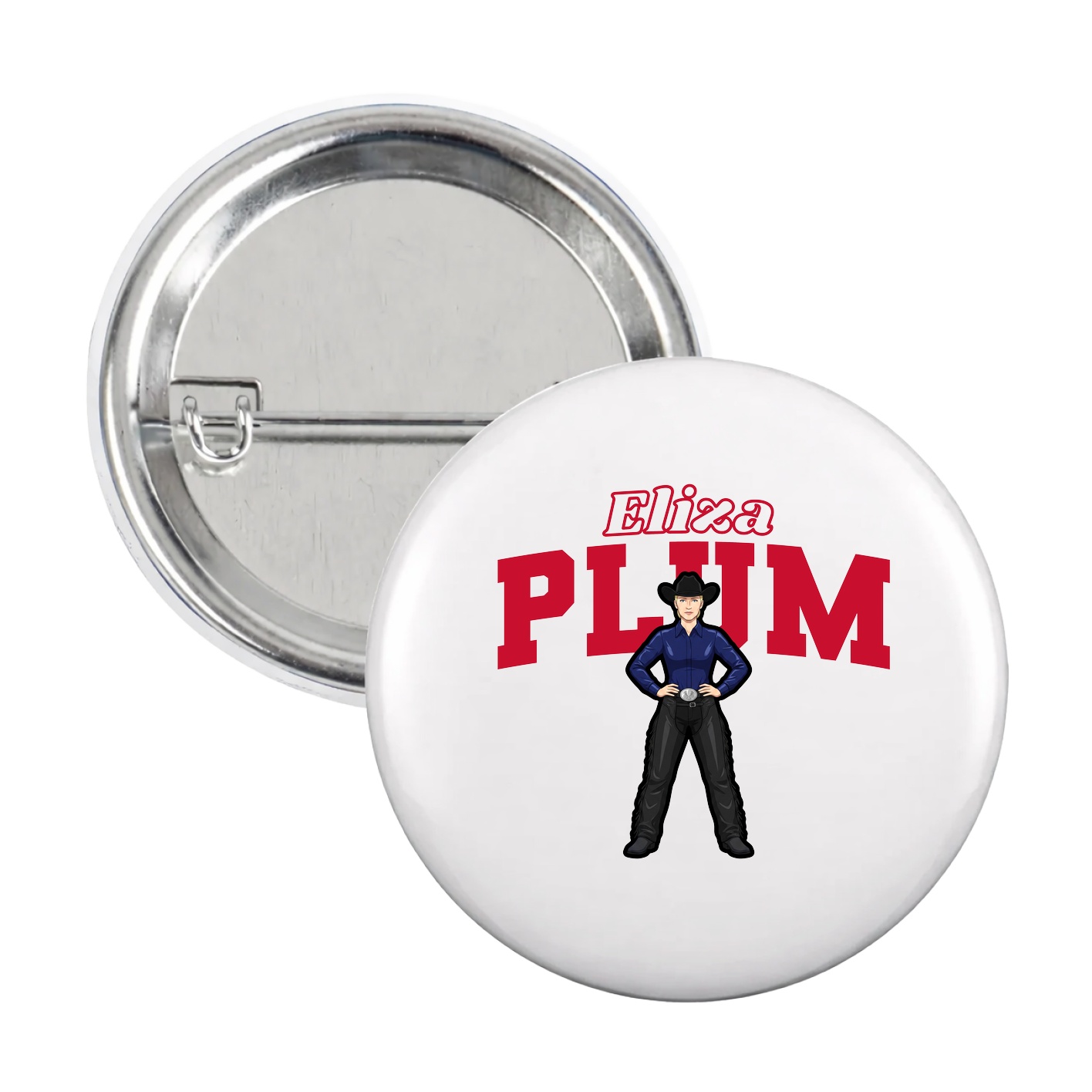 Game Day Button — Name Arch in White