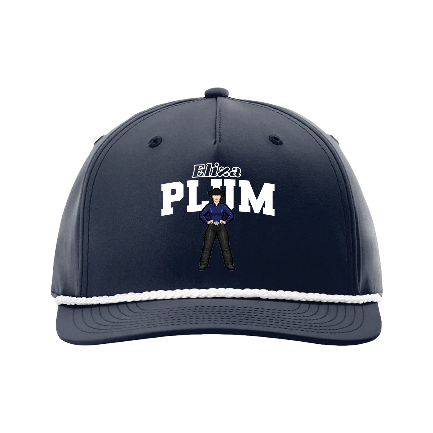 Five-Panel Classic Rope Cap — Name Arch in Navy