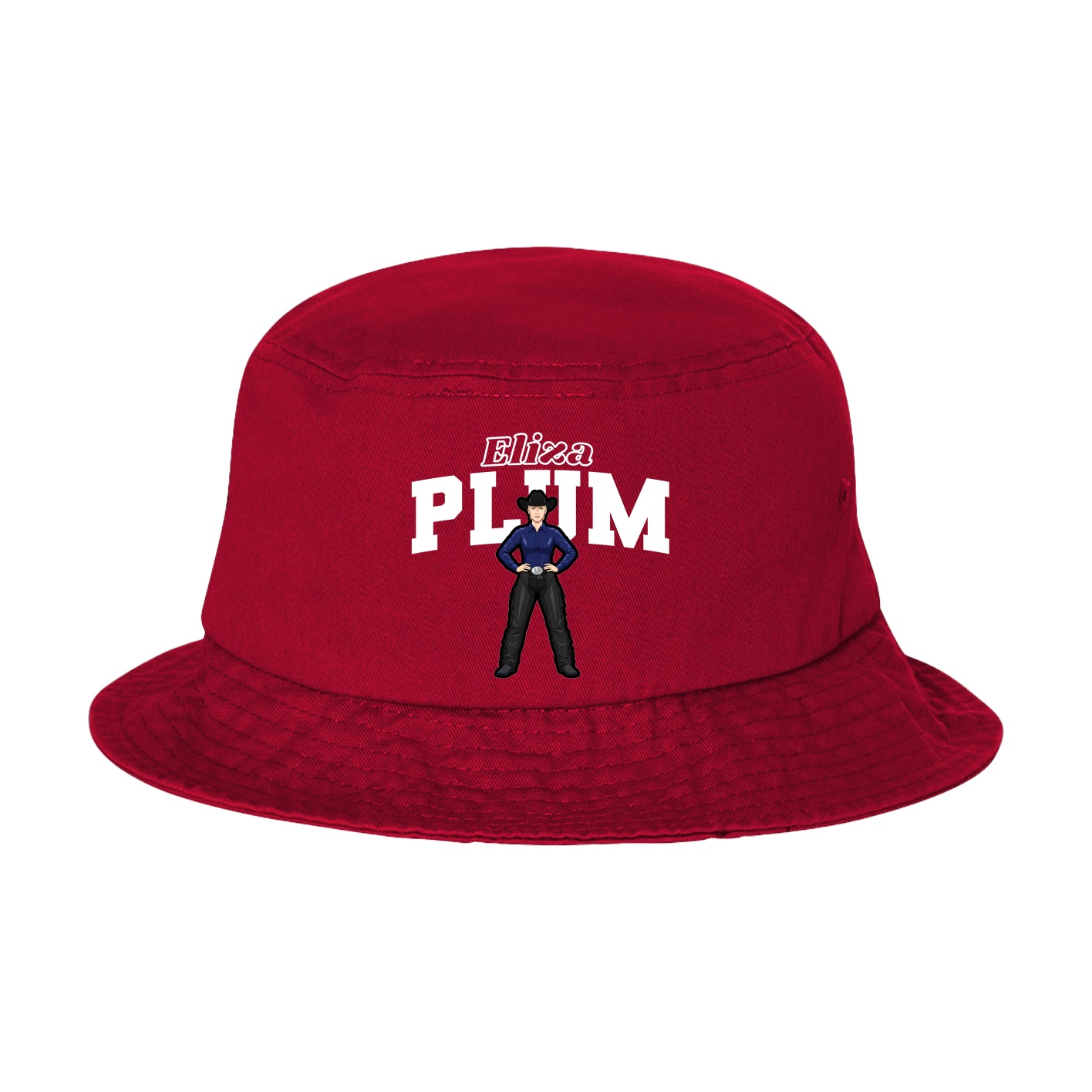 Bucket Cap — Name Arch in Red