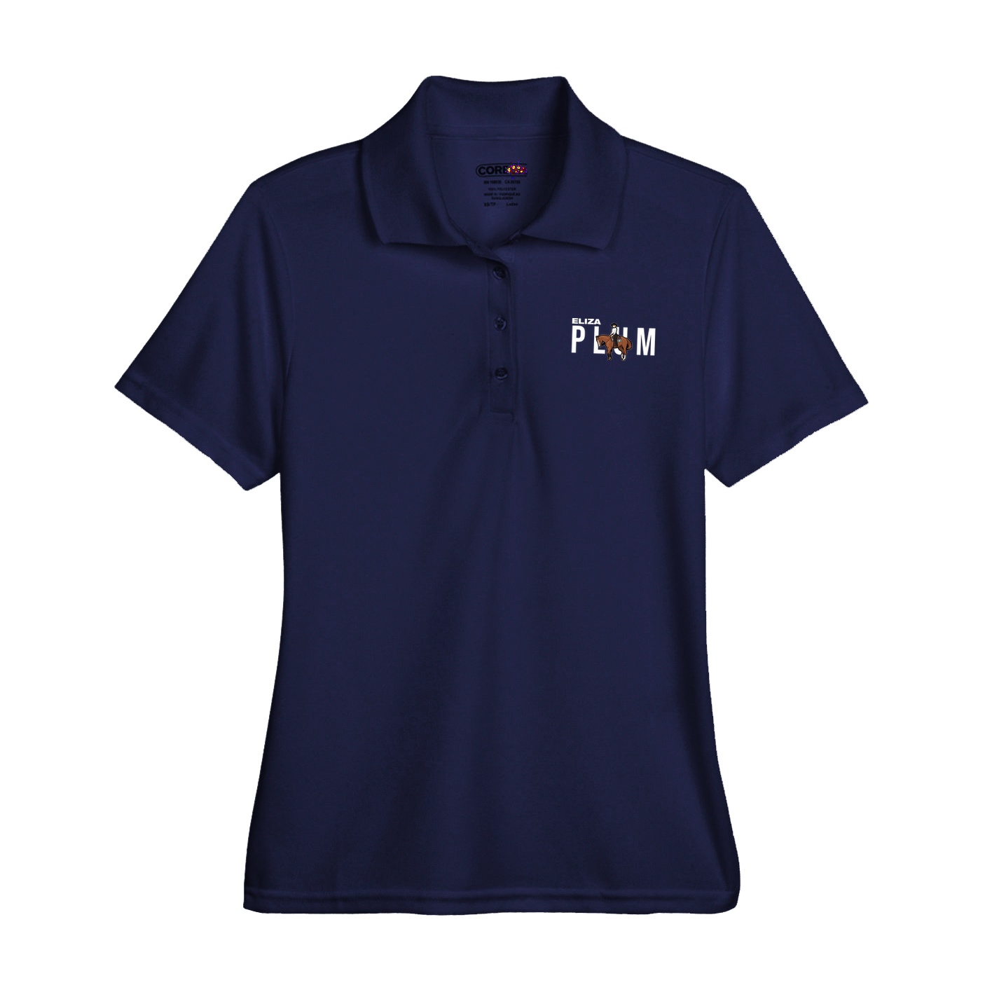 Womens Performance Polo — Player Name in Navy