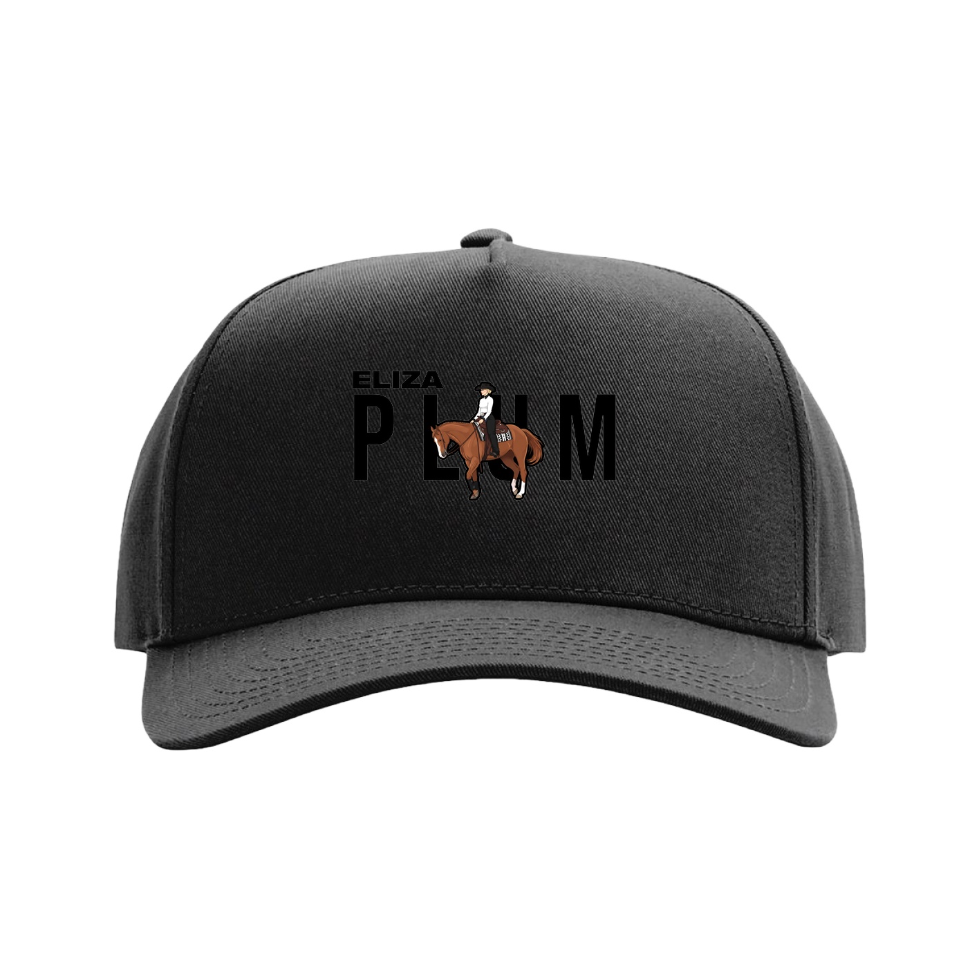 Full Fabric Five-Panel Champ Cap — Player Name in Black