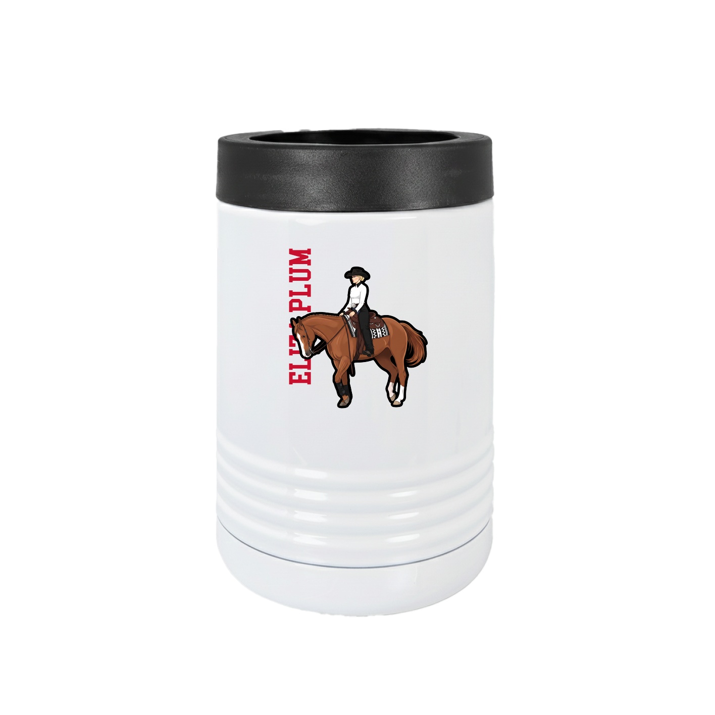 Beverage Holder — Name Vertical in White