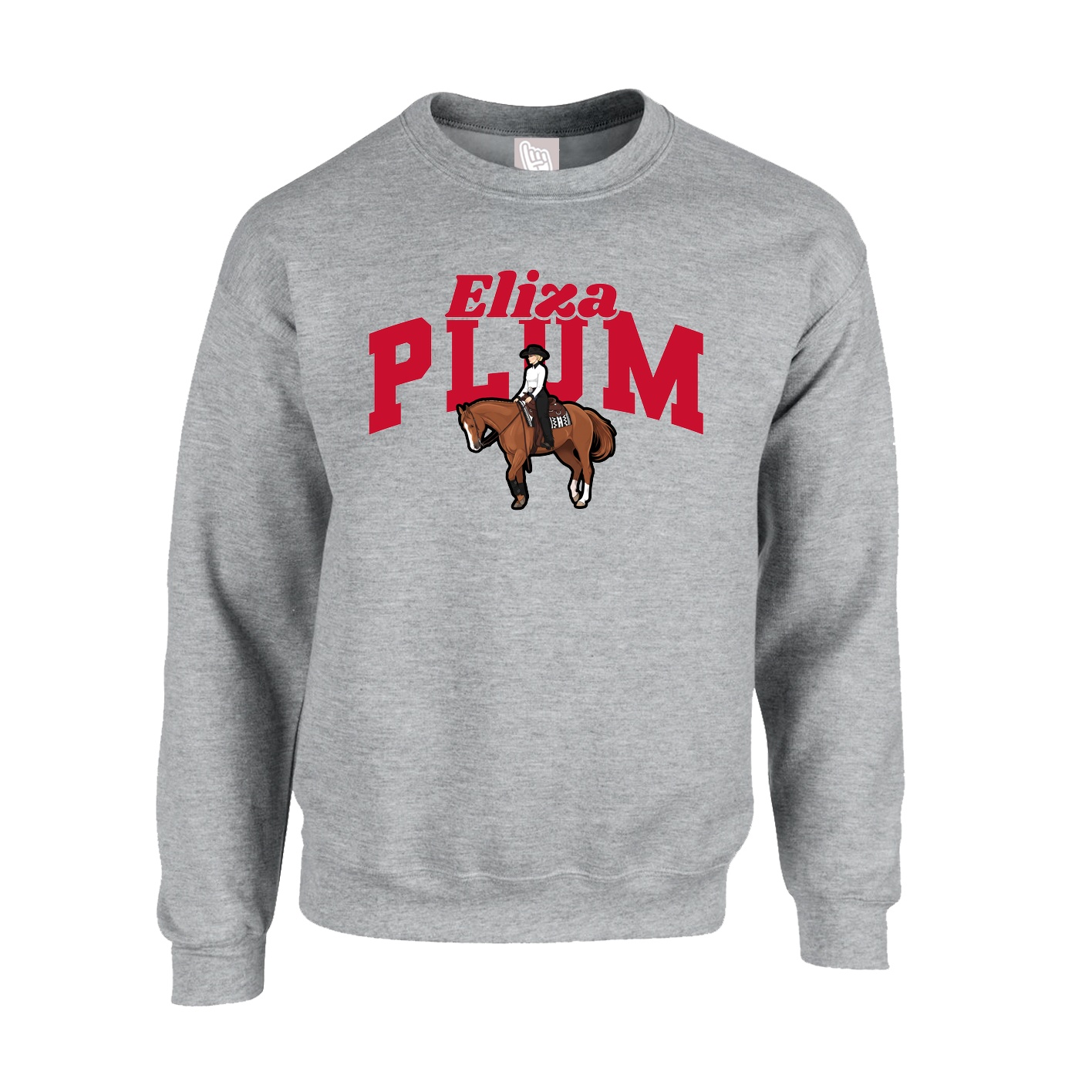 Fleece Crew — Signature Arch in Grey