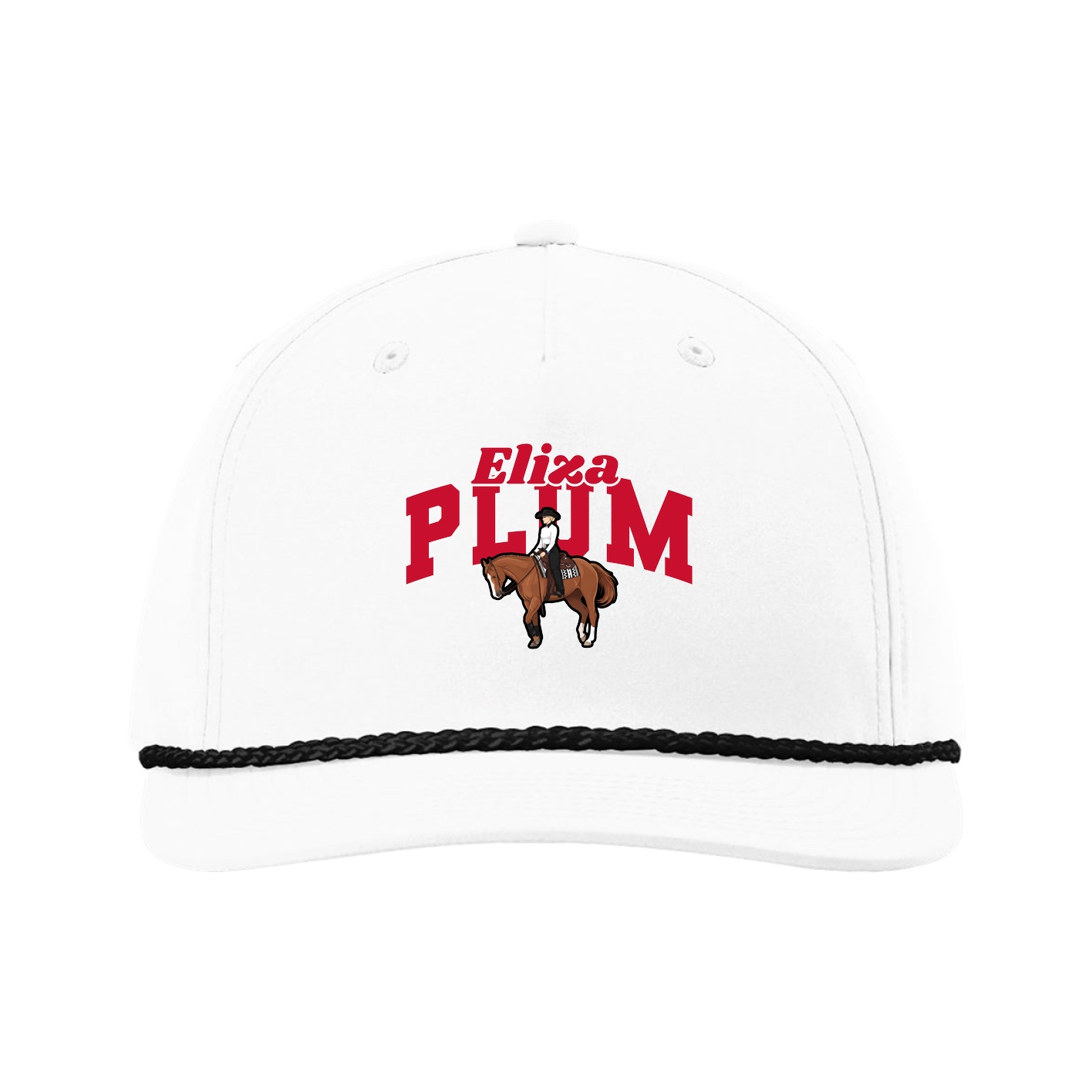 Five-Panel Classic Rope Cap — Signature Arch in White