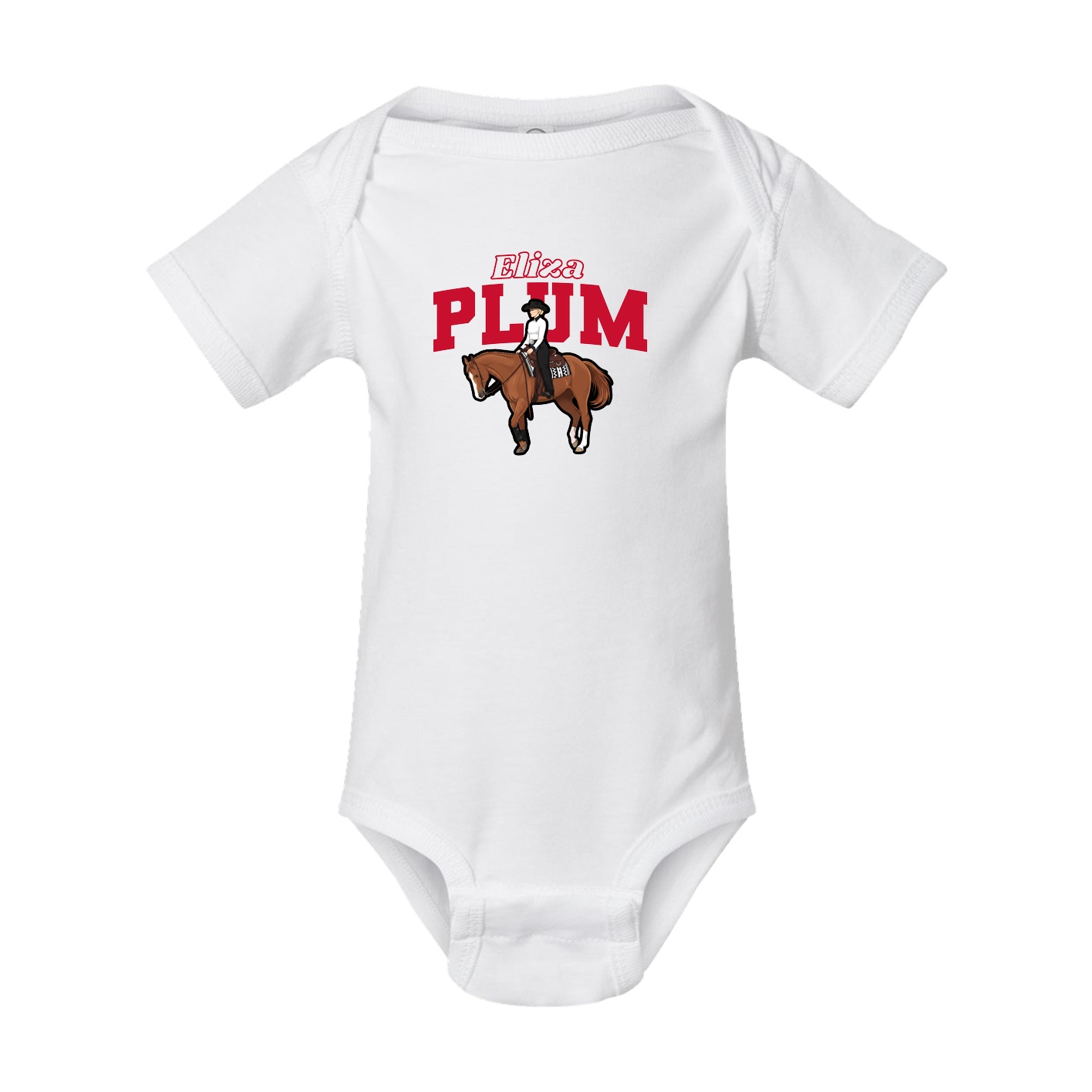 Baby Onesie — Name Arch in White