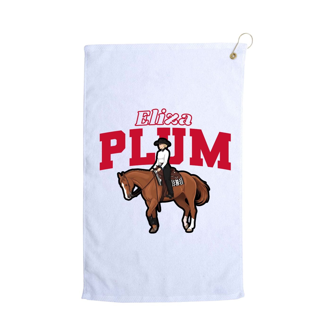 Golf Towel — Name Arch in White