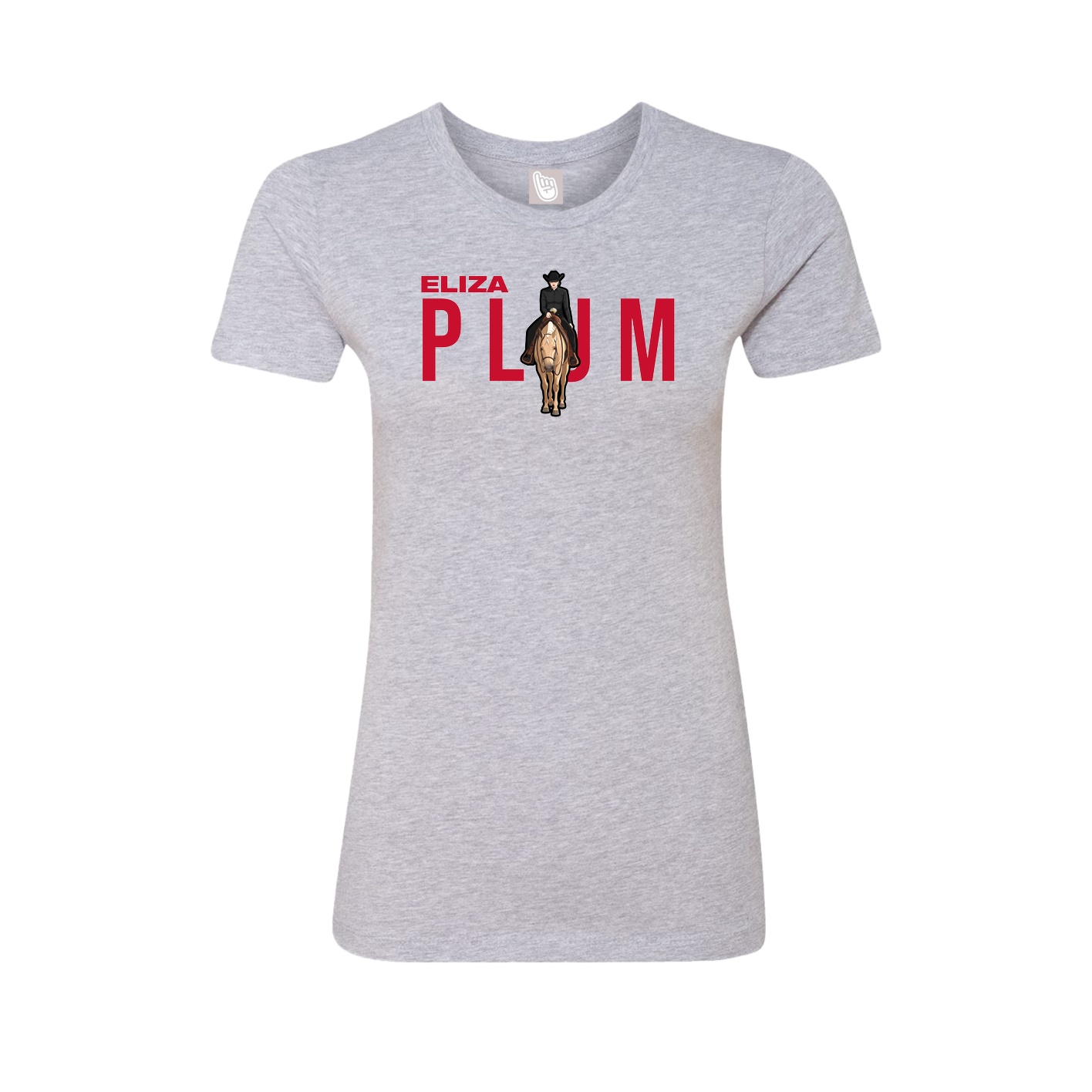 Fitted Women's Tee — Player Name in Grey