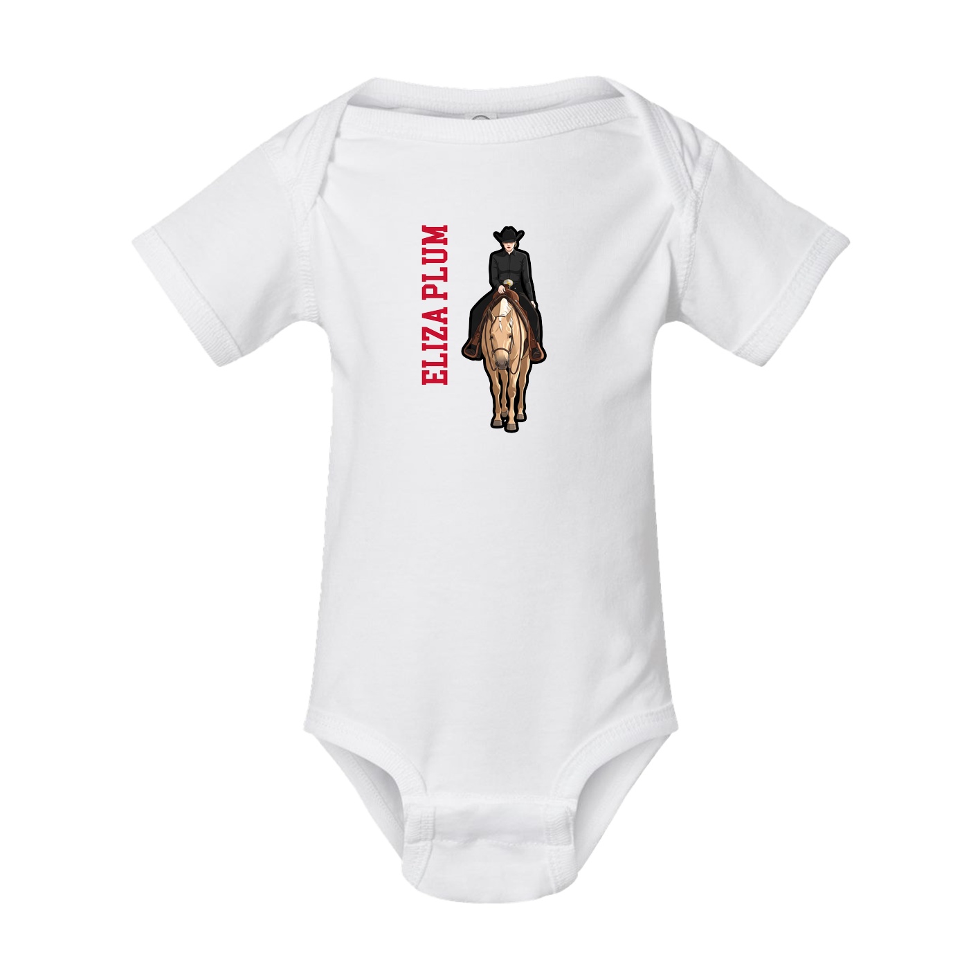 Baby Onesie — Name Vertical in White