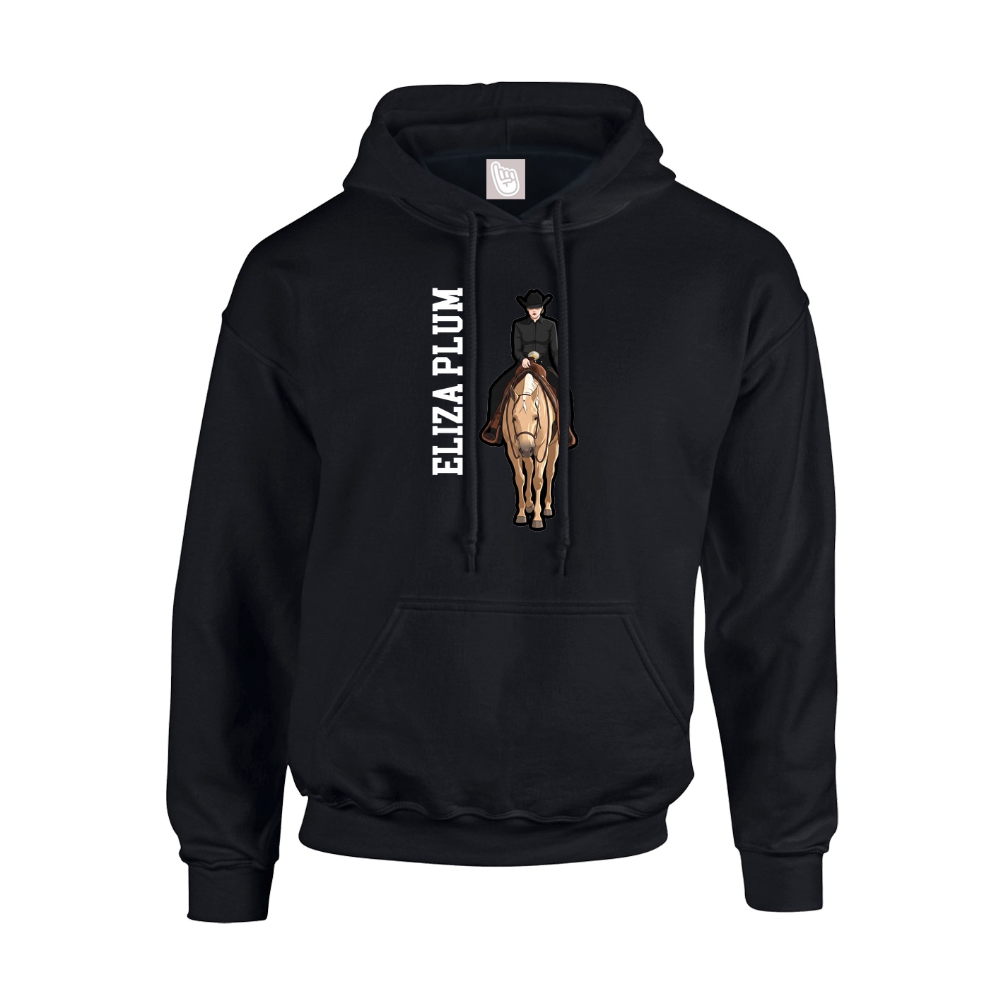 Hoodie — Name Vertical in Black