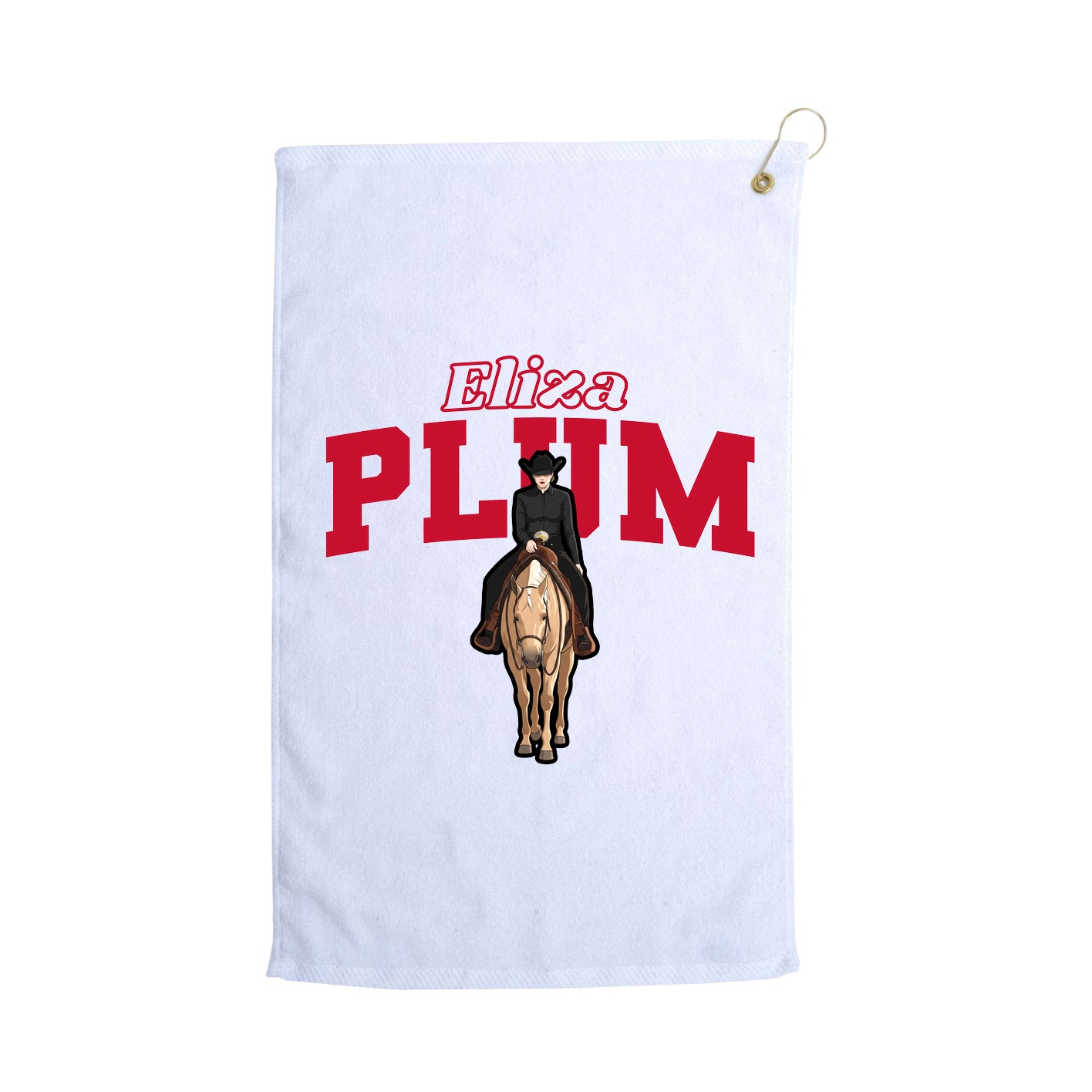 Golf Towel — Name Arch in White