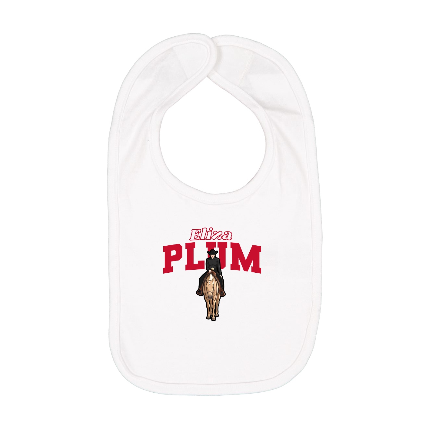 Infant Bib — Name Arch in White