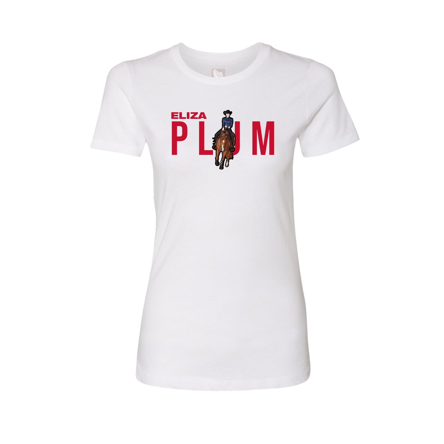 Fitted Women's Tee — Player Name in White