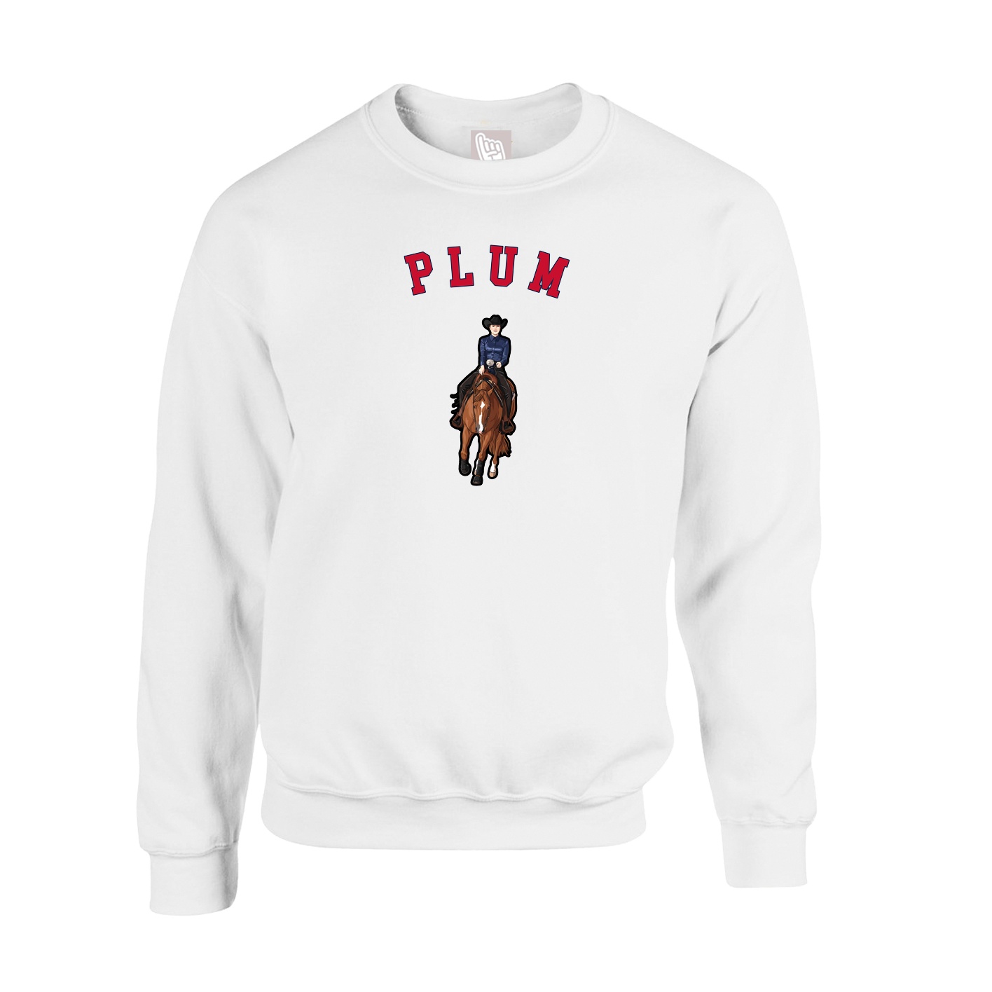 Fleece Crew — Shirsey Arch in White