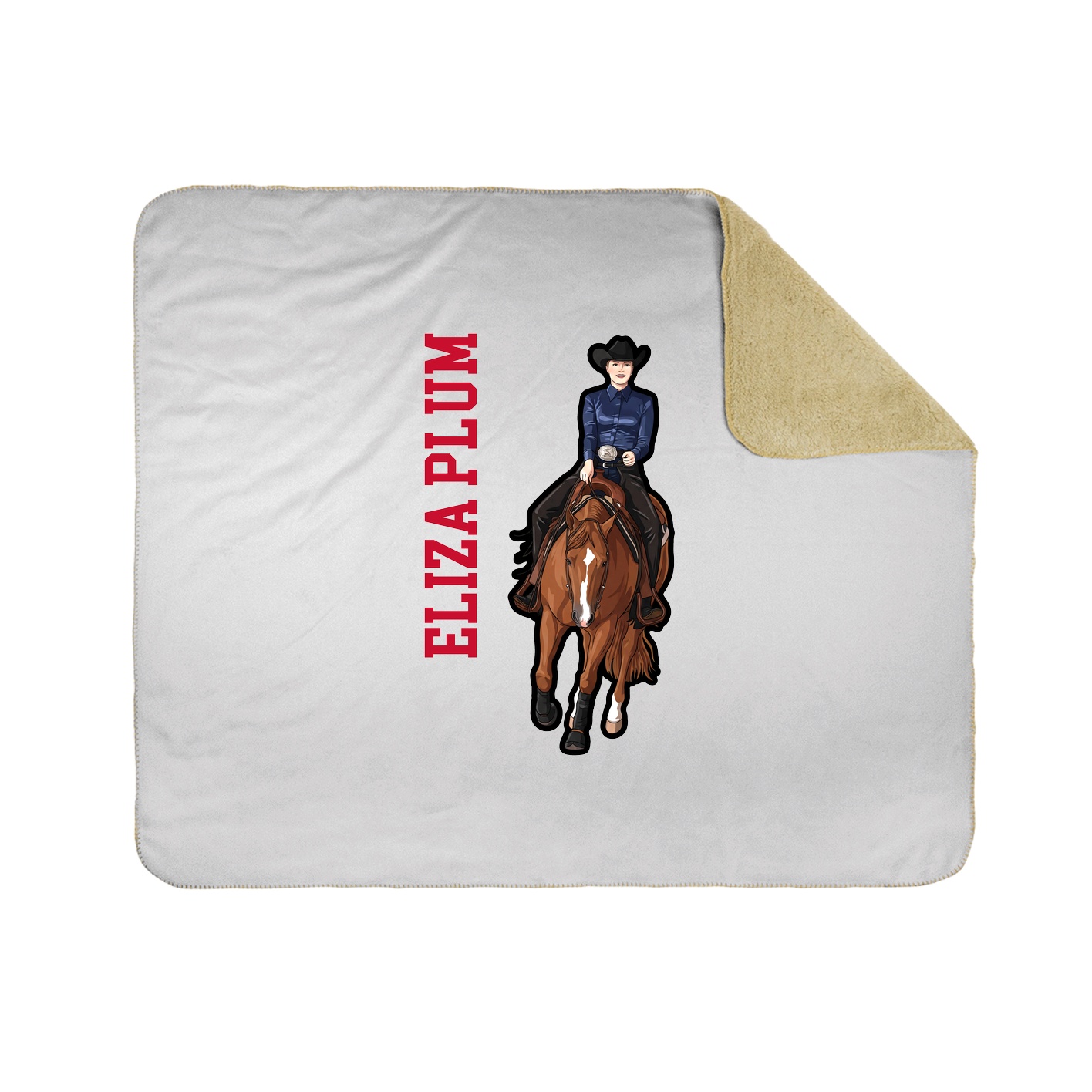 Throw Blanket — Name Vertical in White