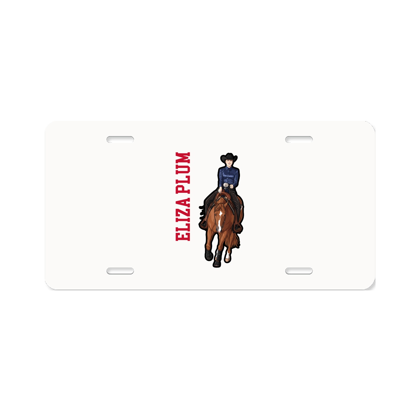 License Plate — Name Vertical in Classic