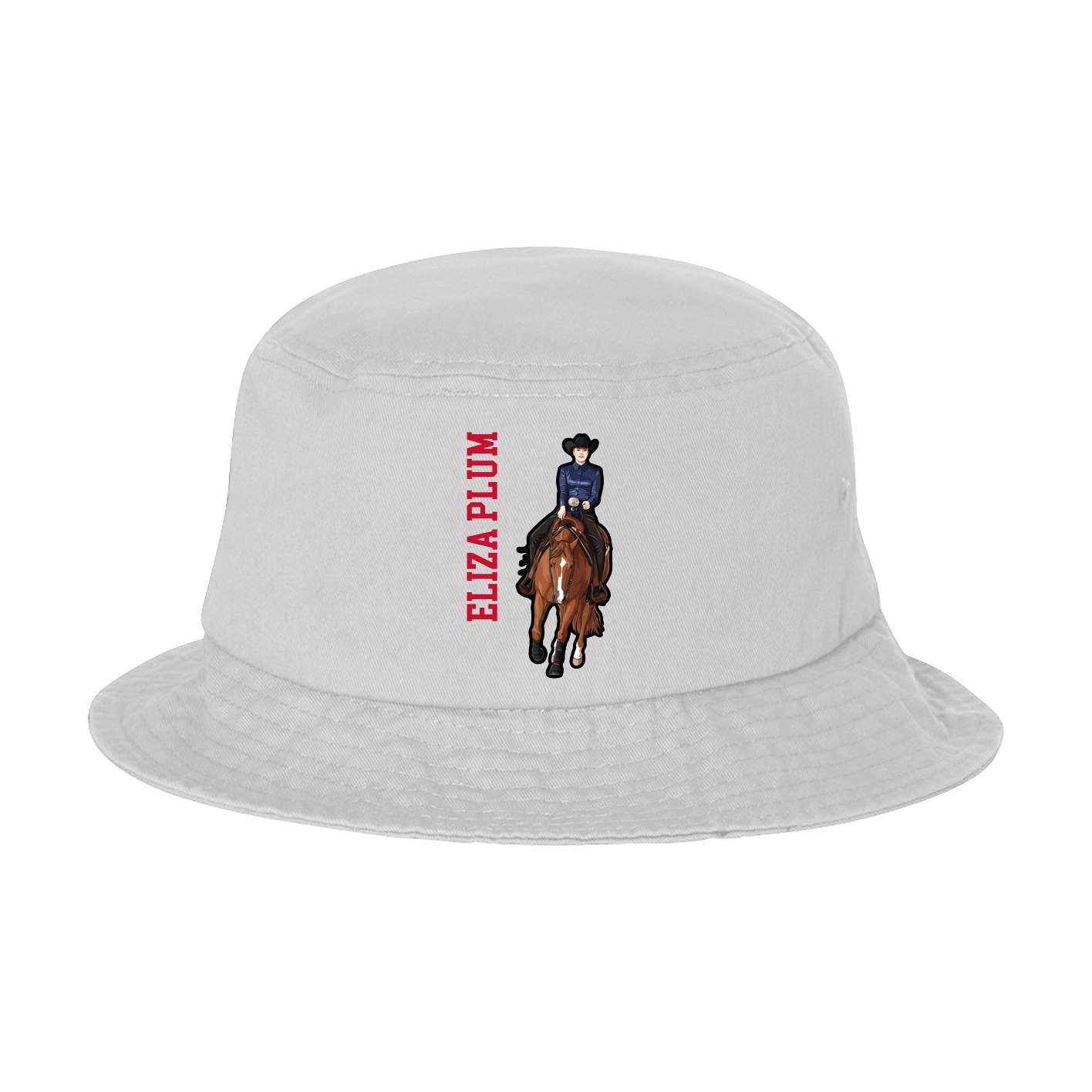 Bucket Cap — Name Vertical in White