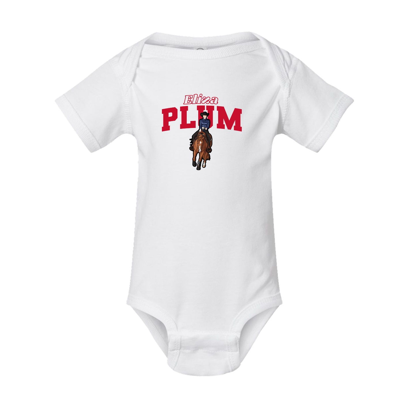 Baby Onesie — Name Arch in White