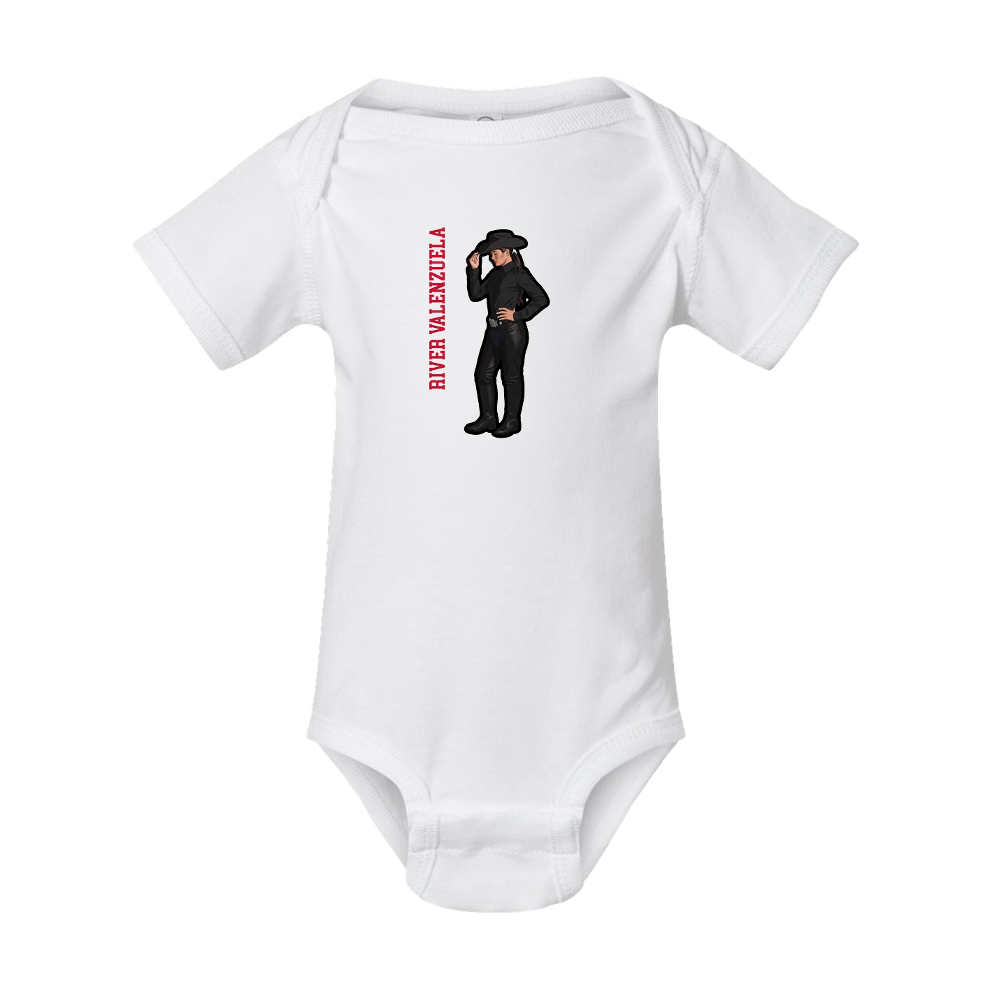 Baby Onesie — Name Vertical in White