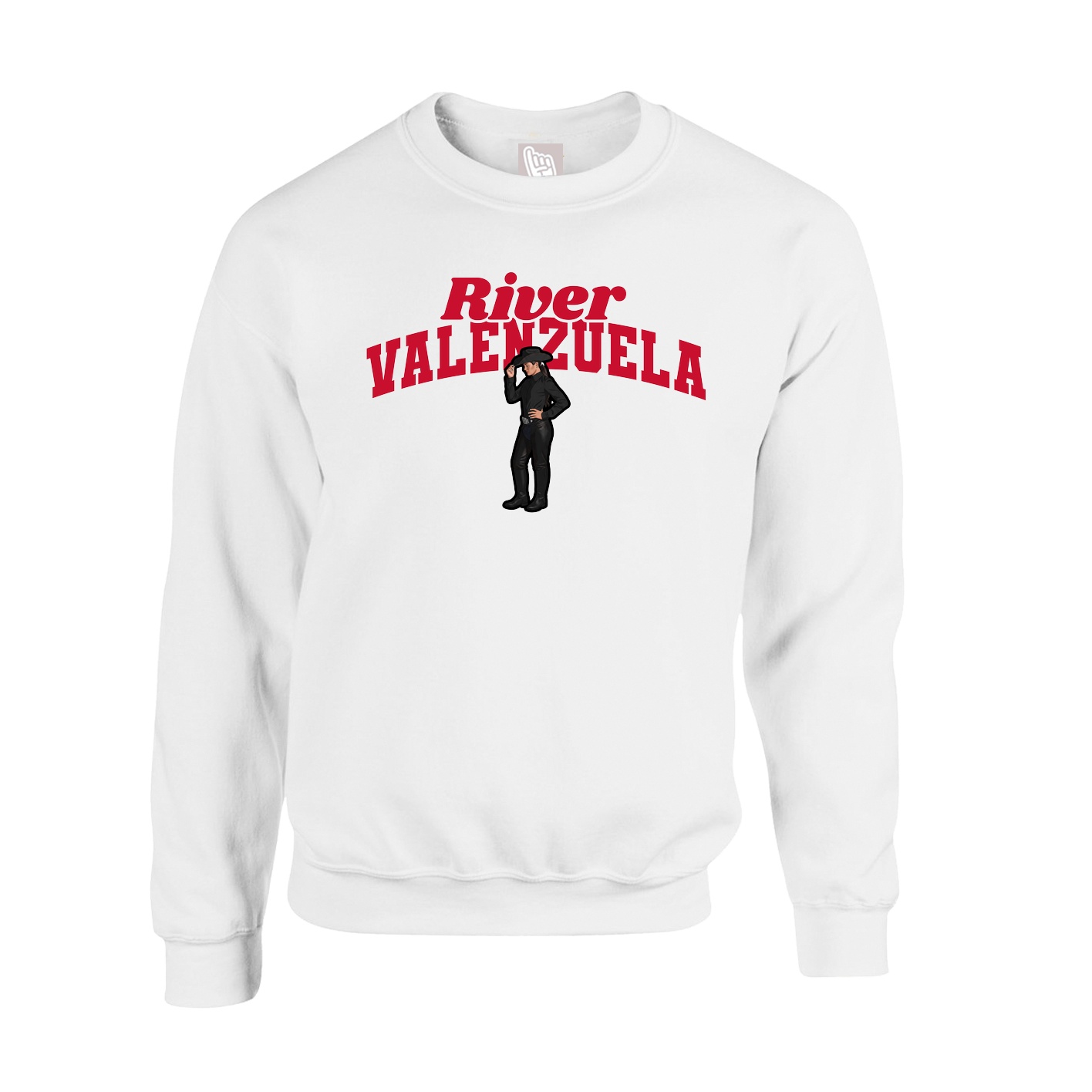 Fleece Crew — Signature Arch in White