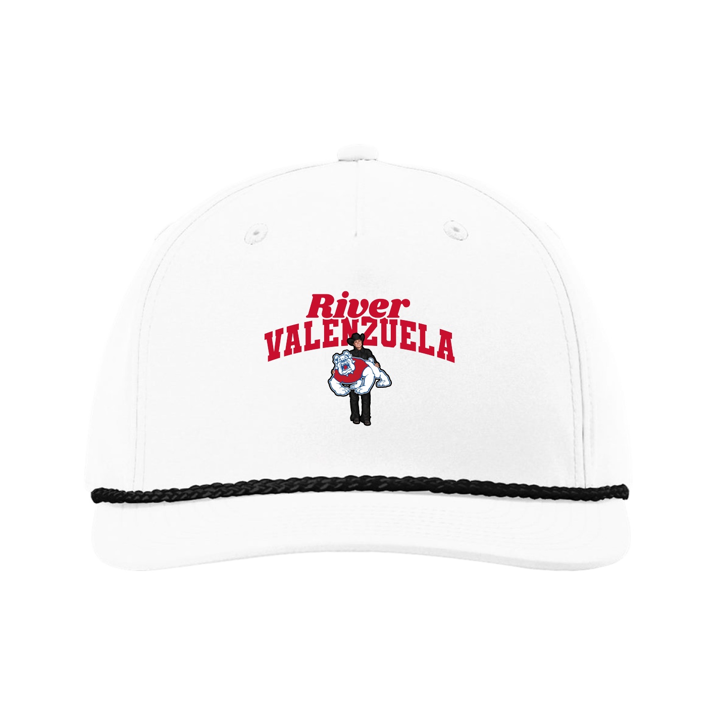 Five-Panel Classic Rope Cap — Signature Arch in White