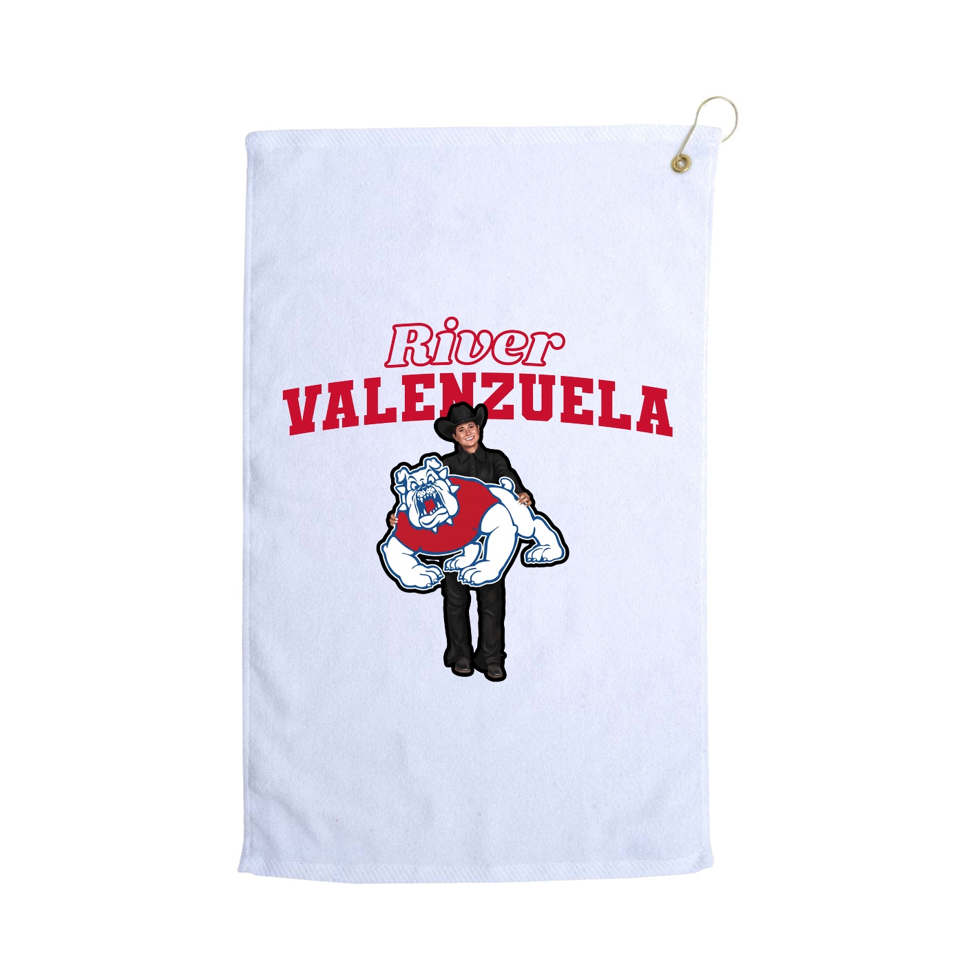 Golf Towel — Name Arch in White