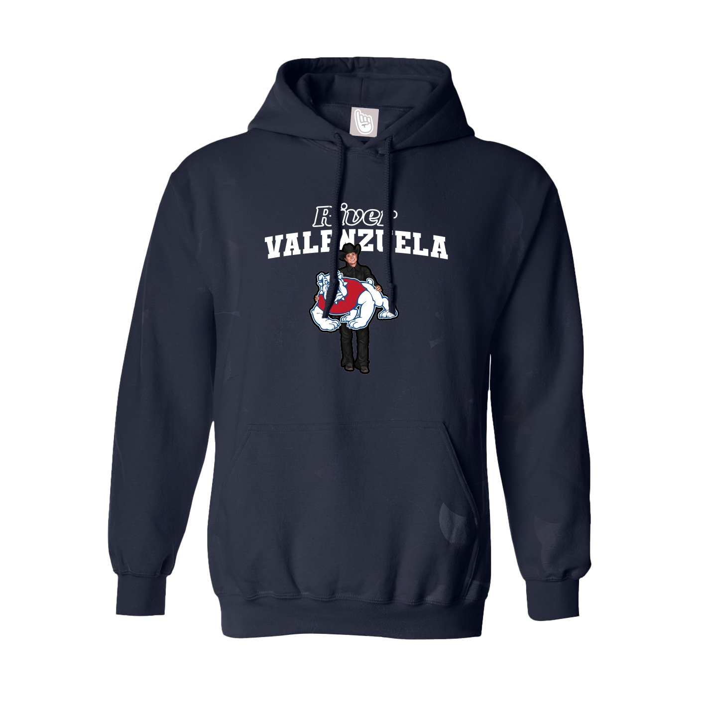 Youth Hoodie — Name Arch in Navy
