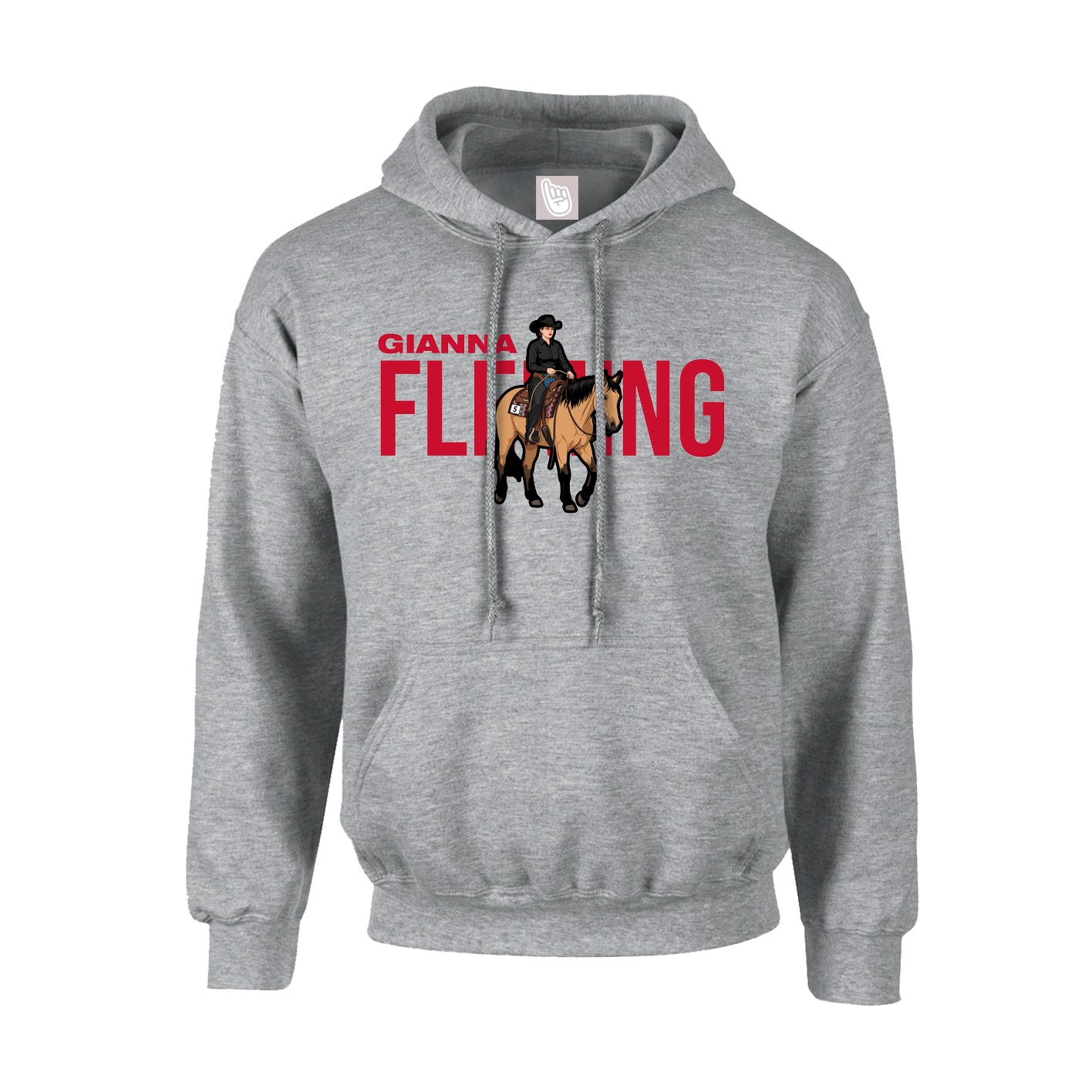 Hoodie — Player Name in Grey