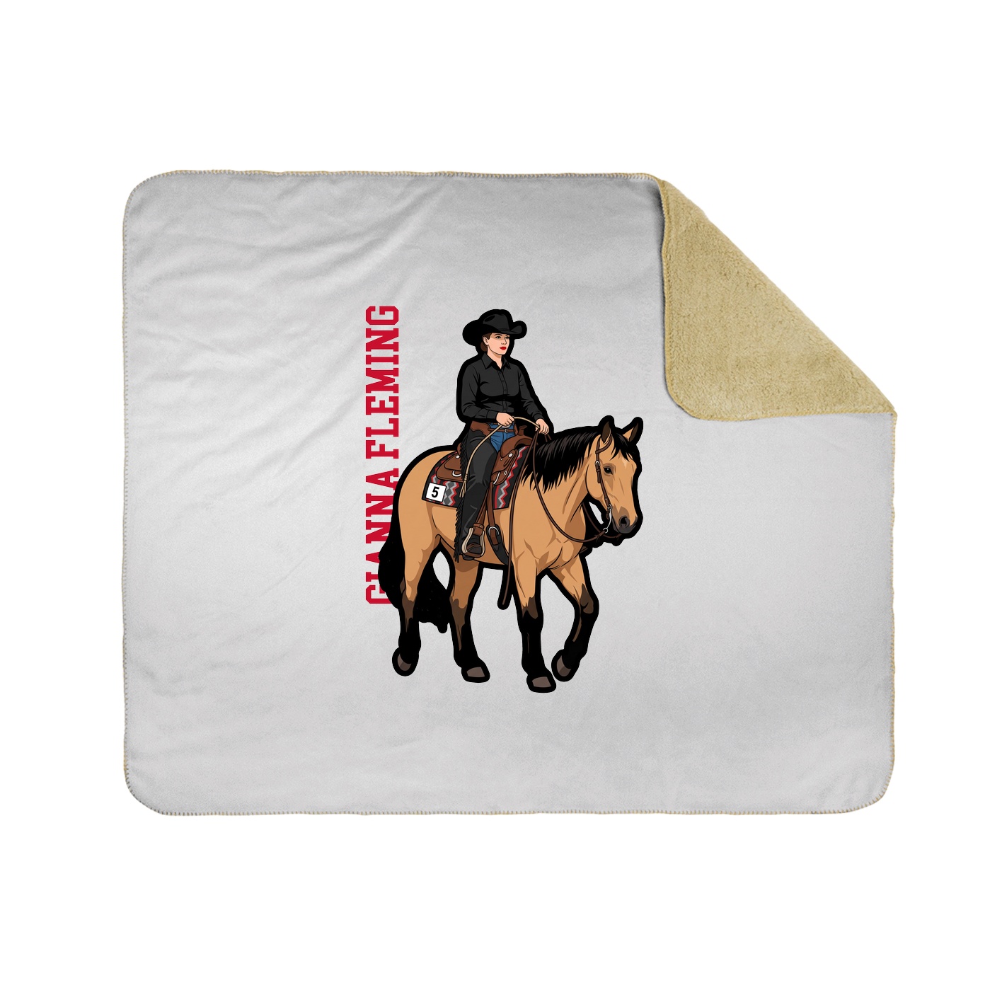 Throw Blanket — Name Vertical in White