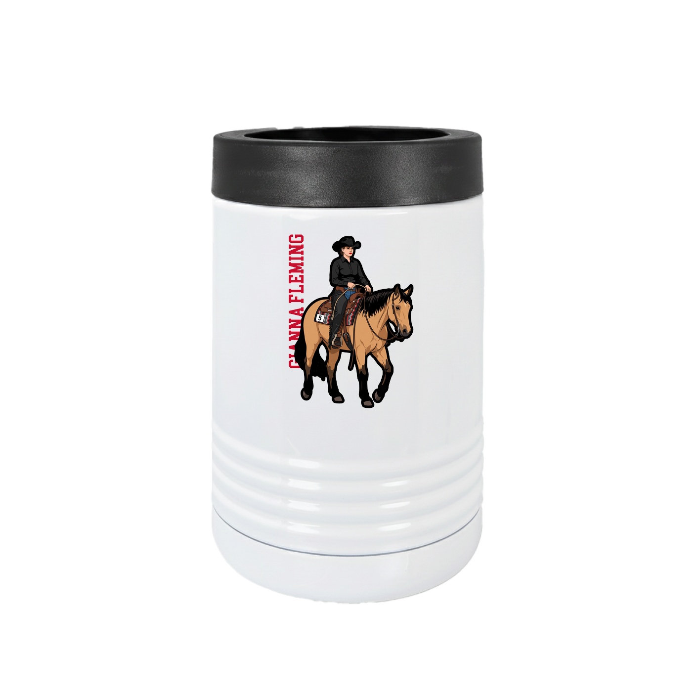 Beverage Holder — Name Vertical in White