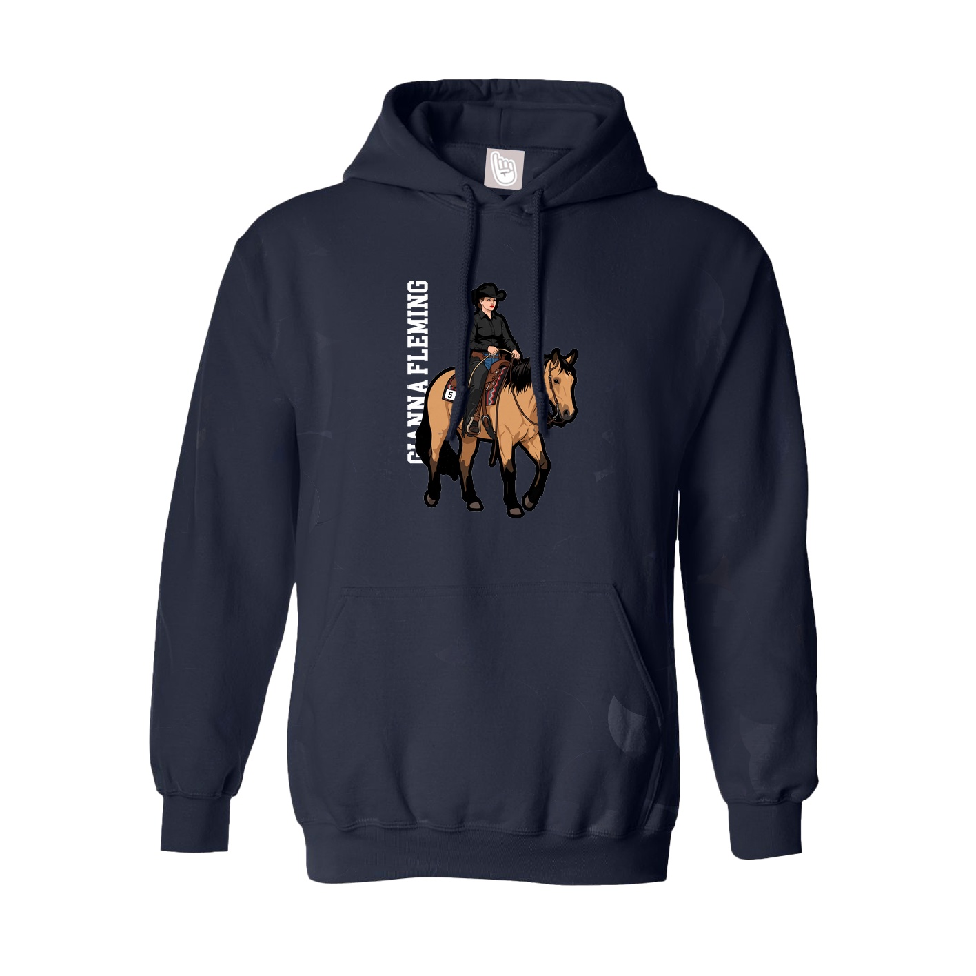 Youth Hoodie — Name Vertical in Navy