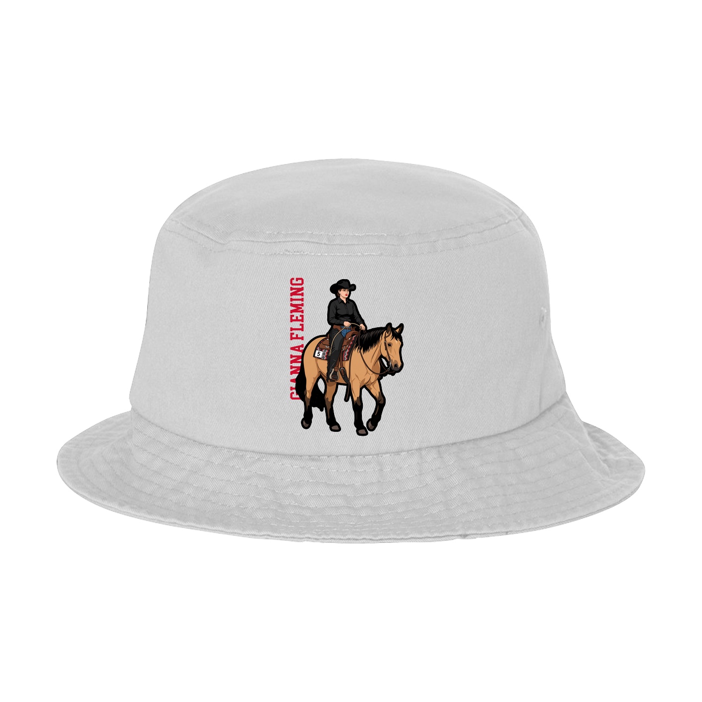 Bucket Cap — Name Vertical in White