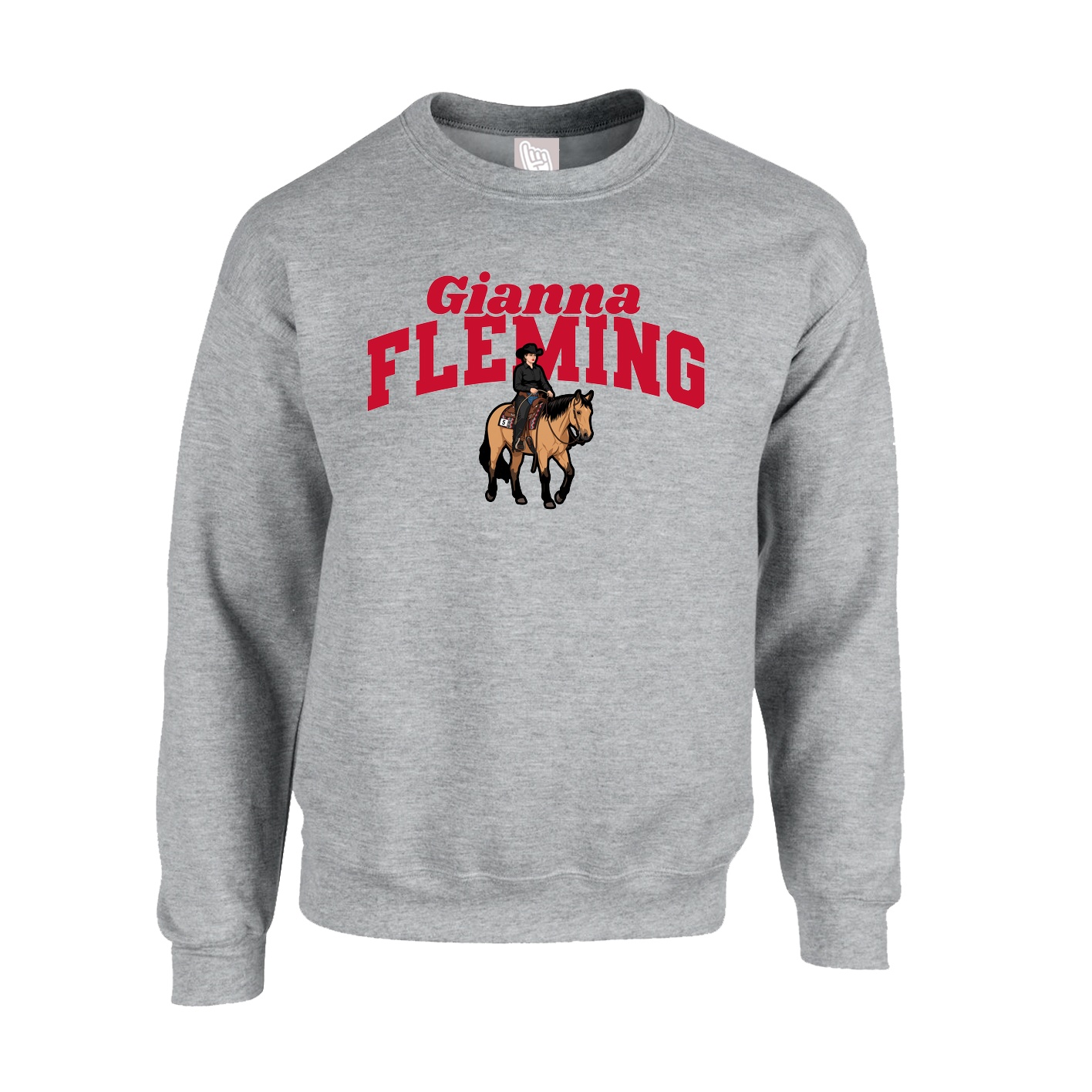 Fleece Crew — Signature Arch in Grey