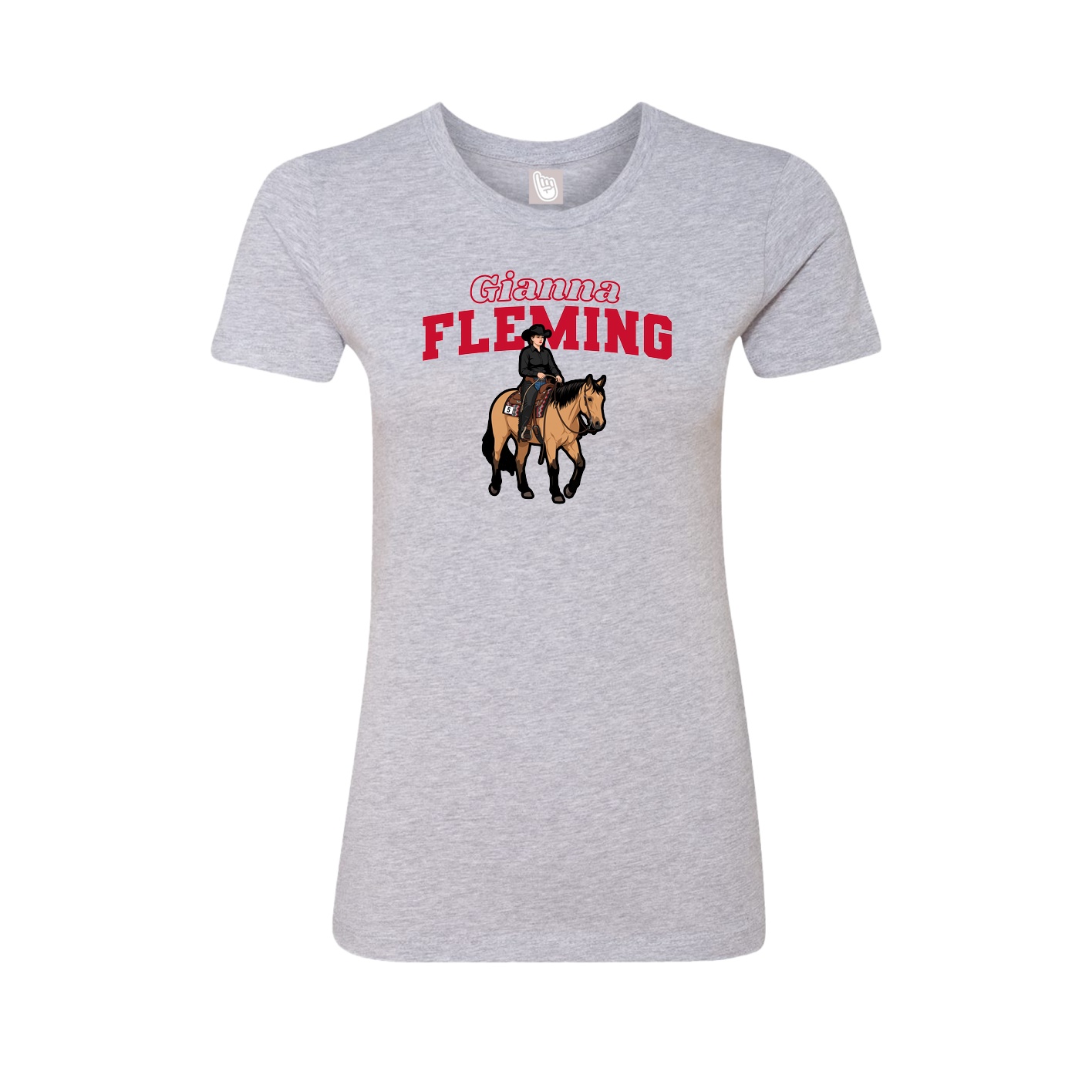 Fitted Women's Tee — Name Arch in Grey