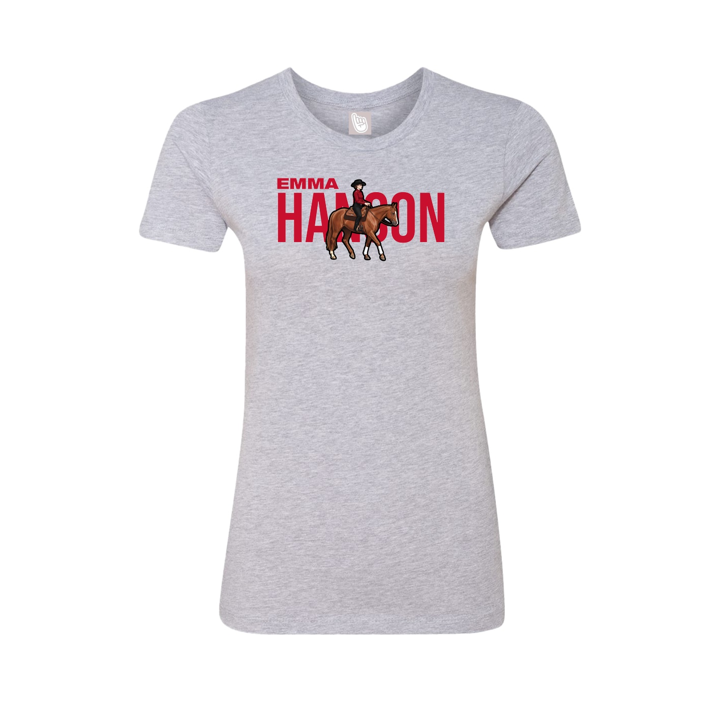 Fitted Women's Tee — Player Name in Grey
