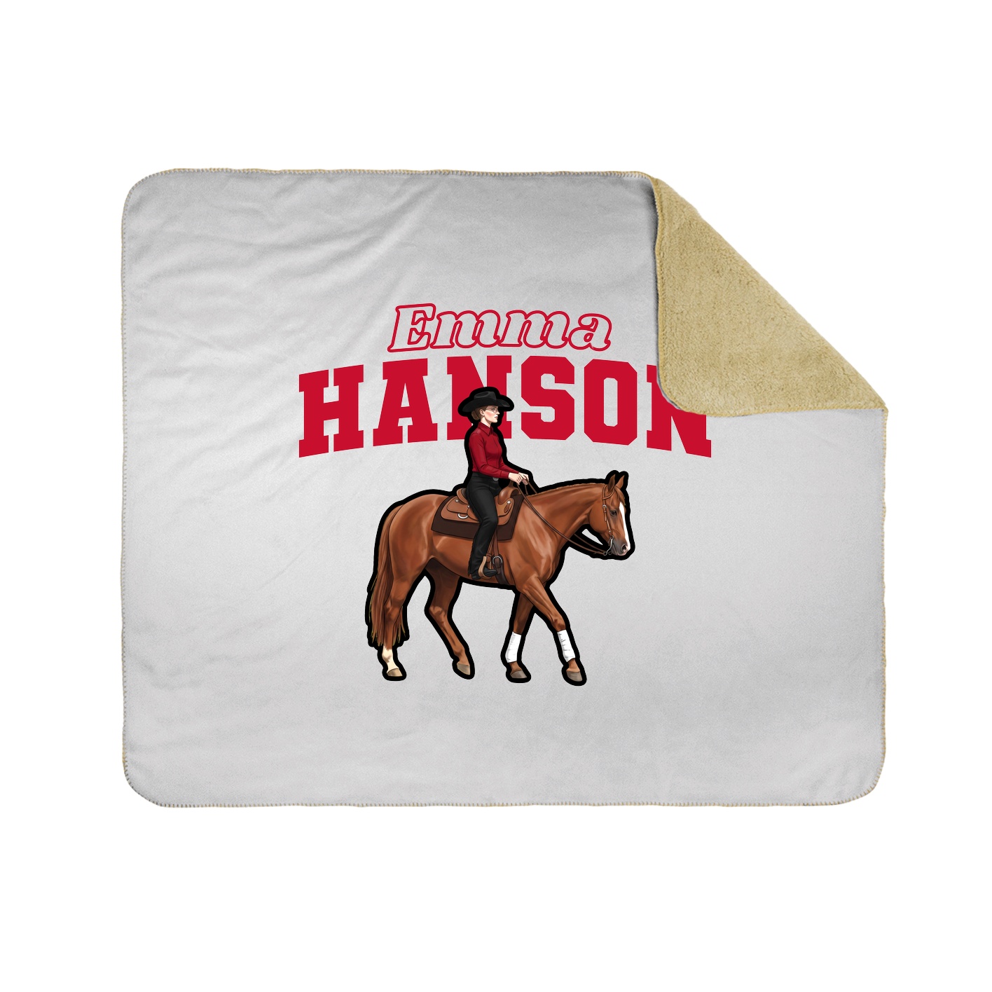 Throw Blanket — Name Arch in White