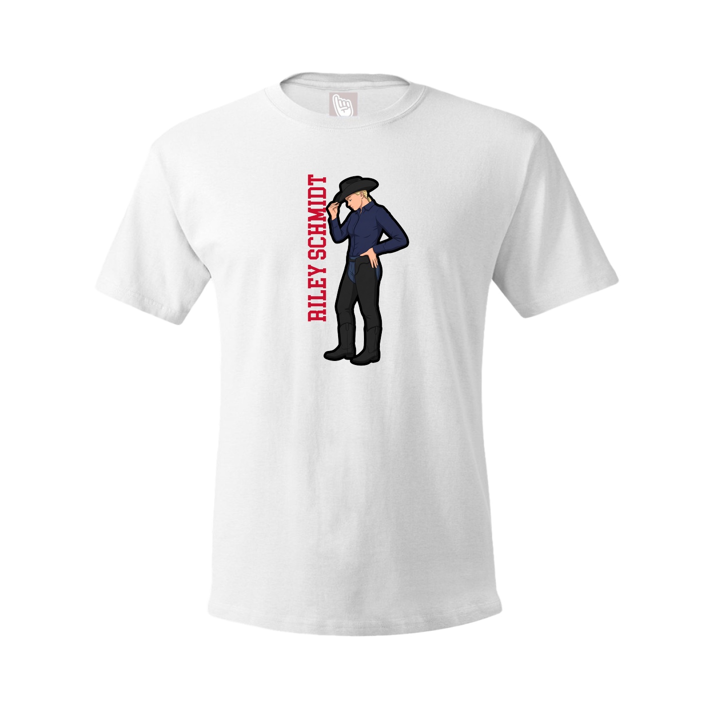 Youth Tee — Name Vertical in White