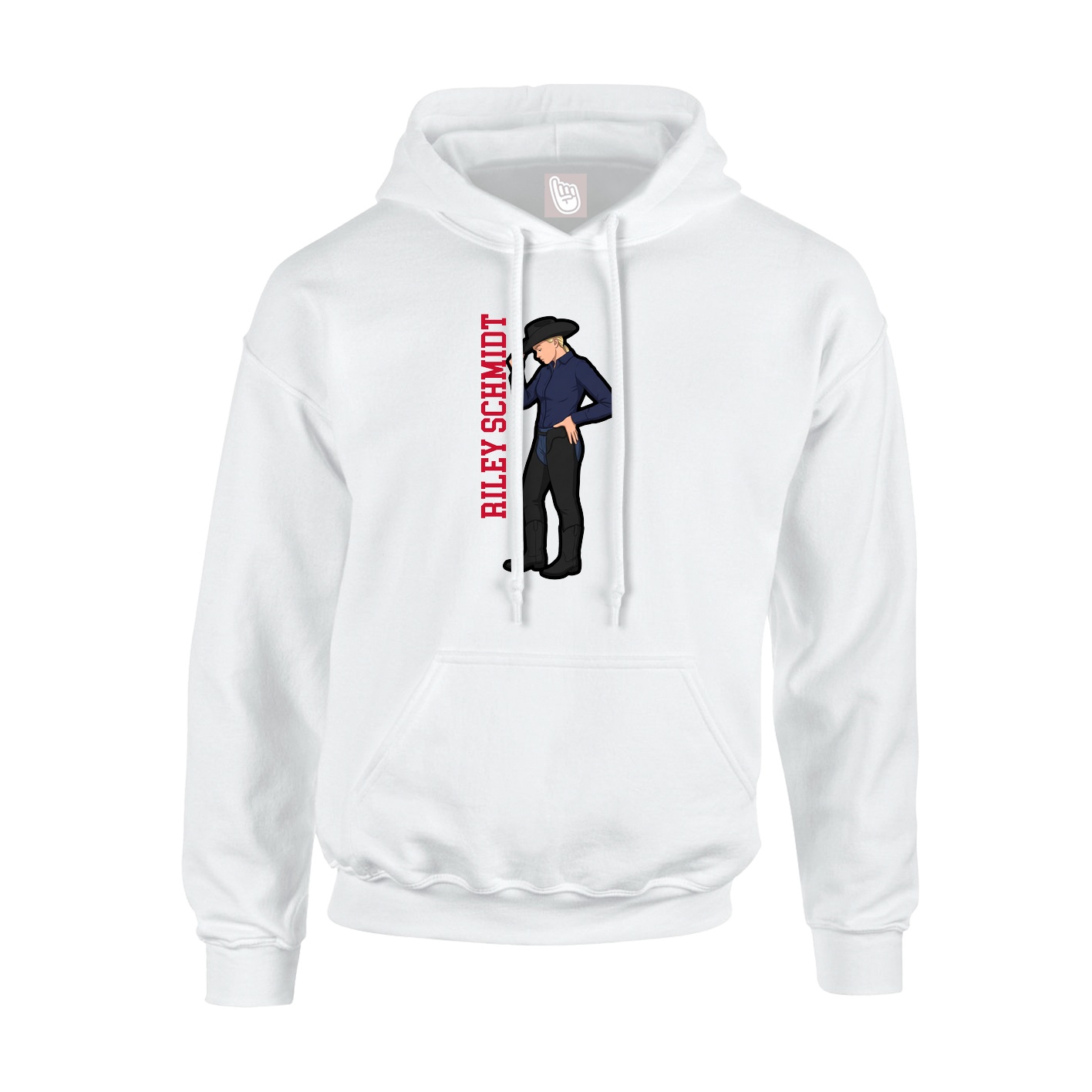 Youth Hoodie — Name Vertical in White