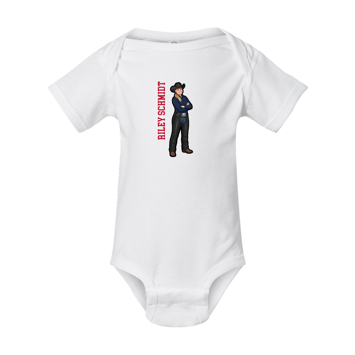 Baby Onesie — Name Vertical in White