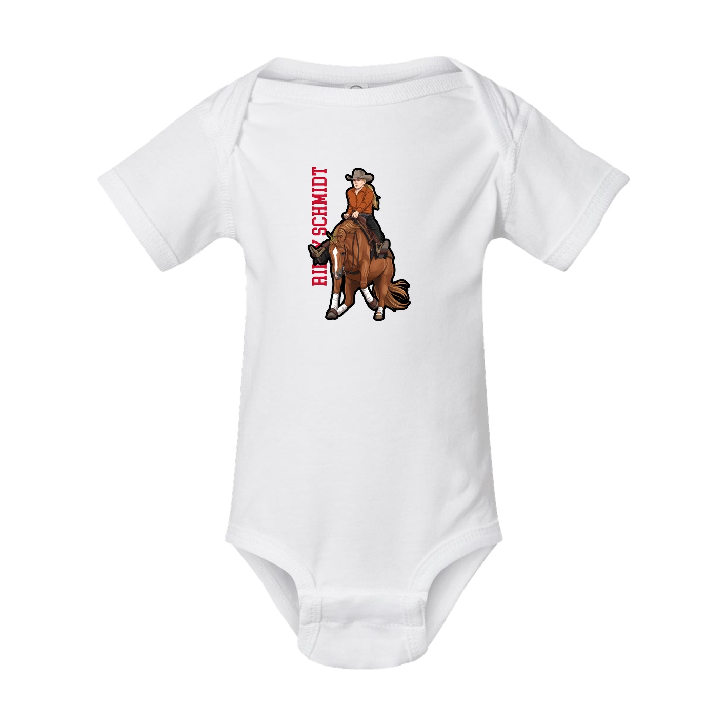Baby Onesie — Name Vertical in White