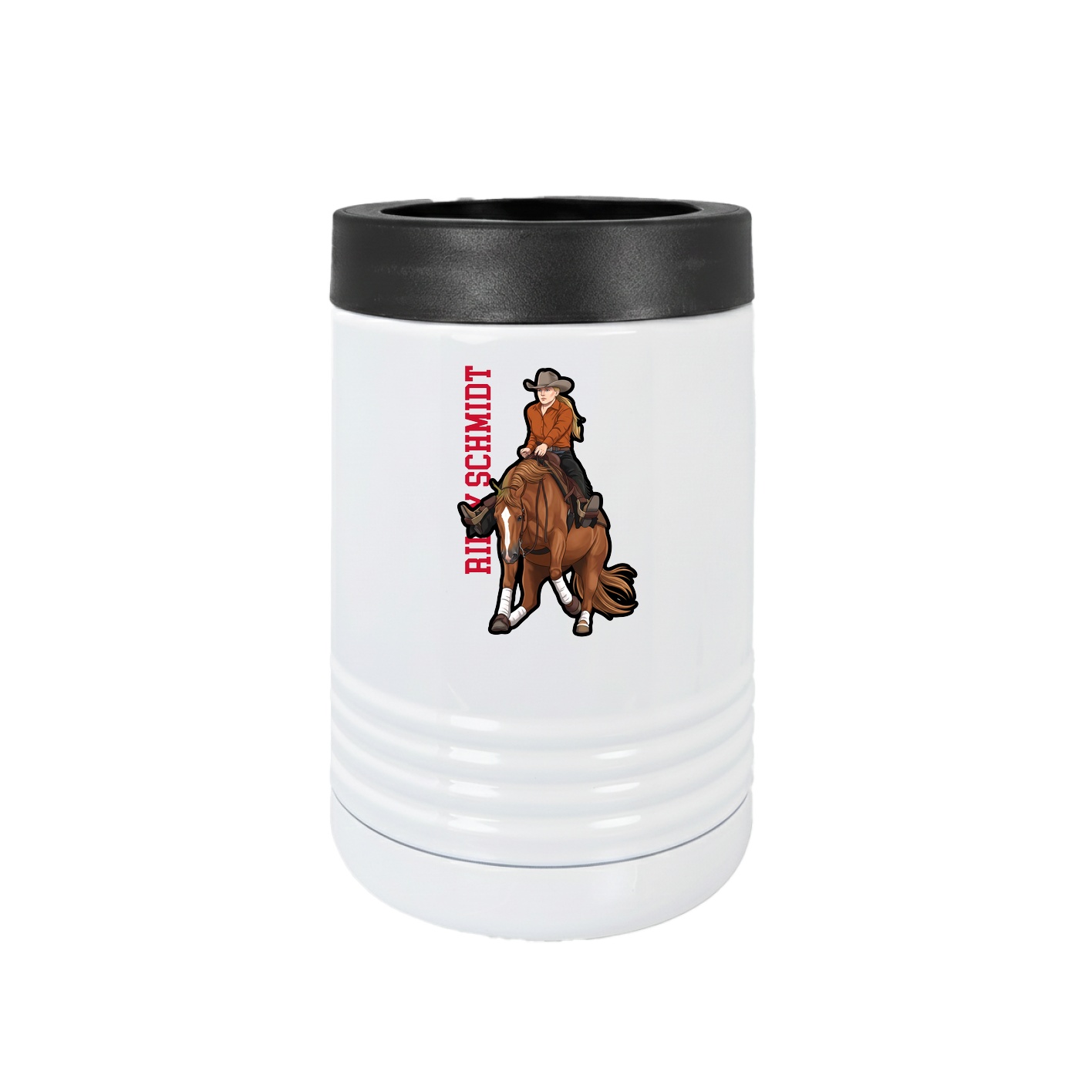 Beverage Holder — Name Vertical in White