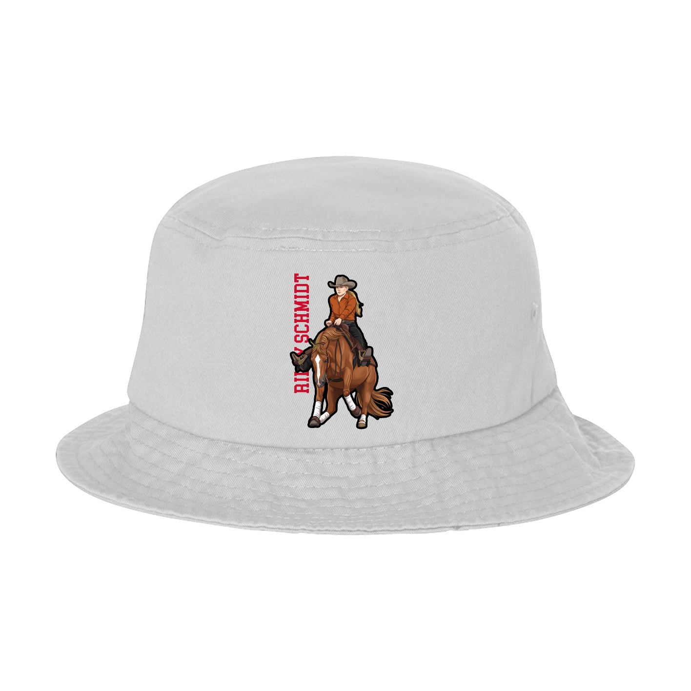 Bucket Cap — Name Vertical in White