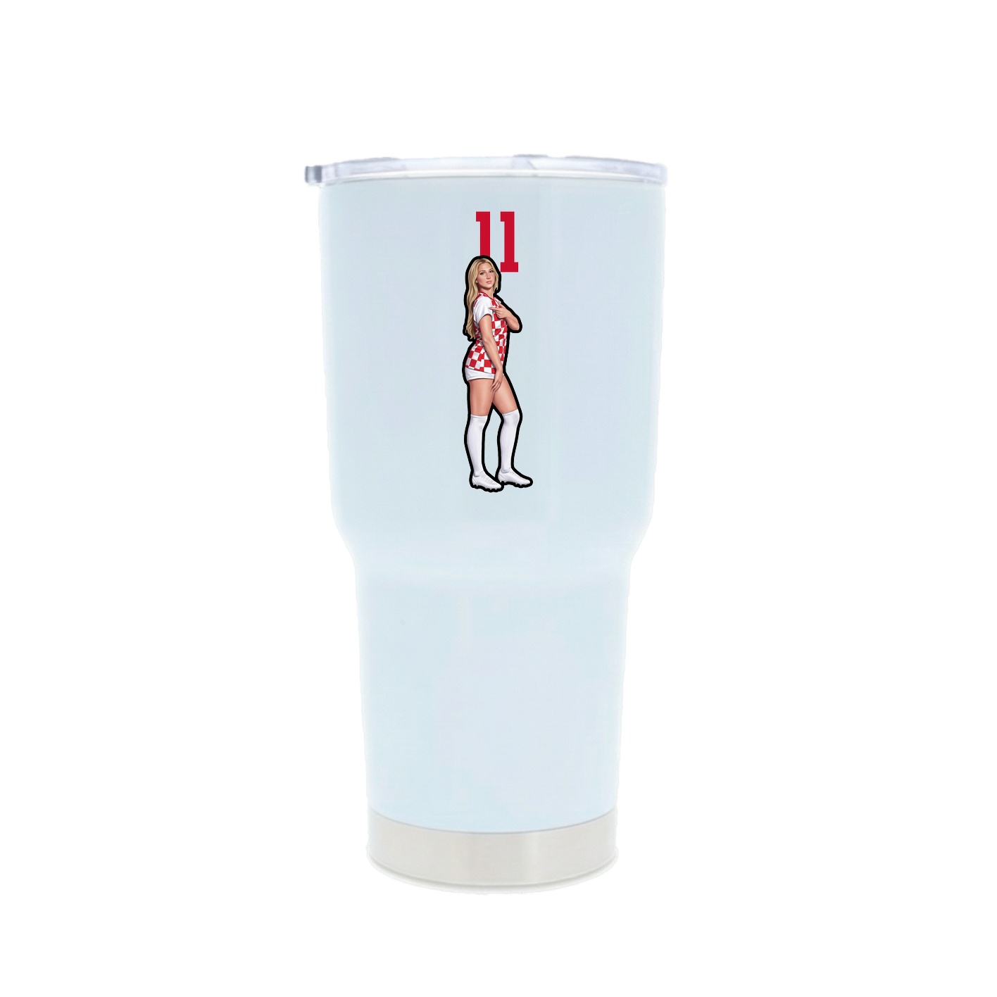 30oz Stainless Steel Tumbler — Number Top in White