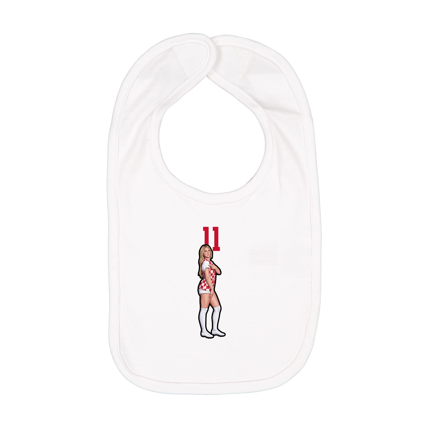 Infant Bib — Number Top in White