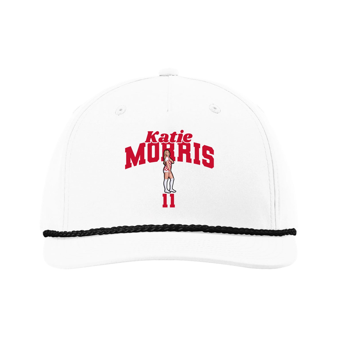 Five-Panel Classic Rope Cap — Signature Arch in White