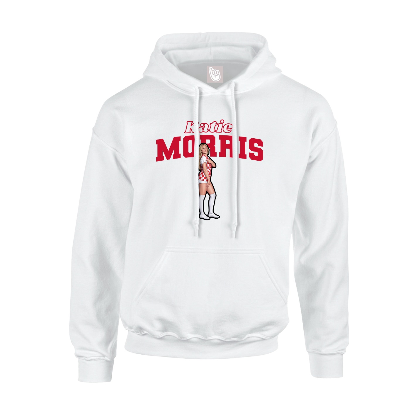 Youth Hoodie — Name Arch in White
