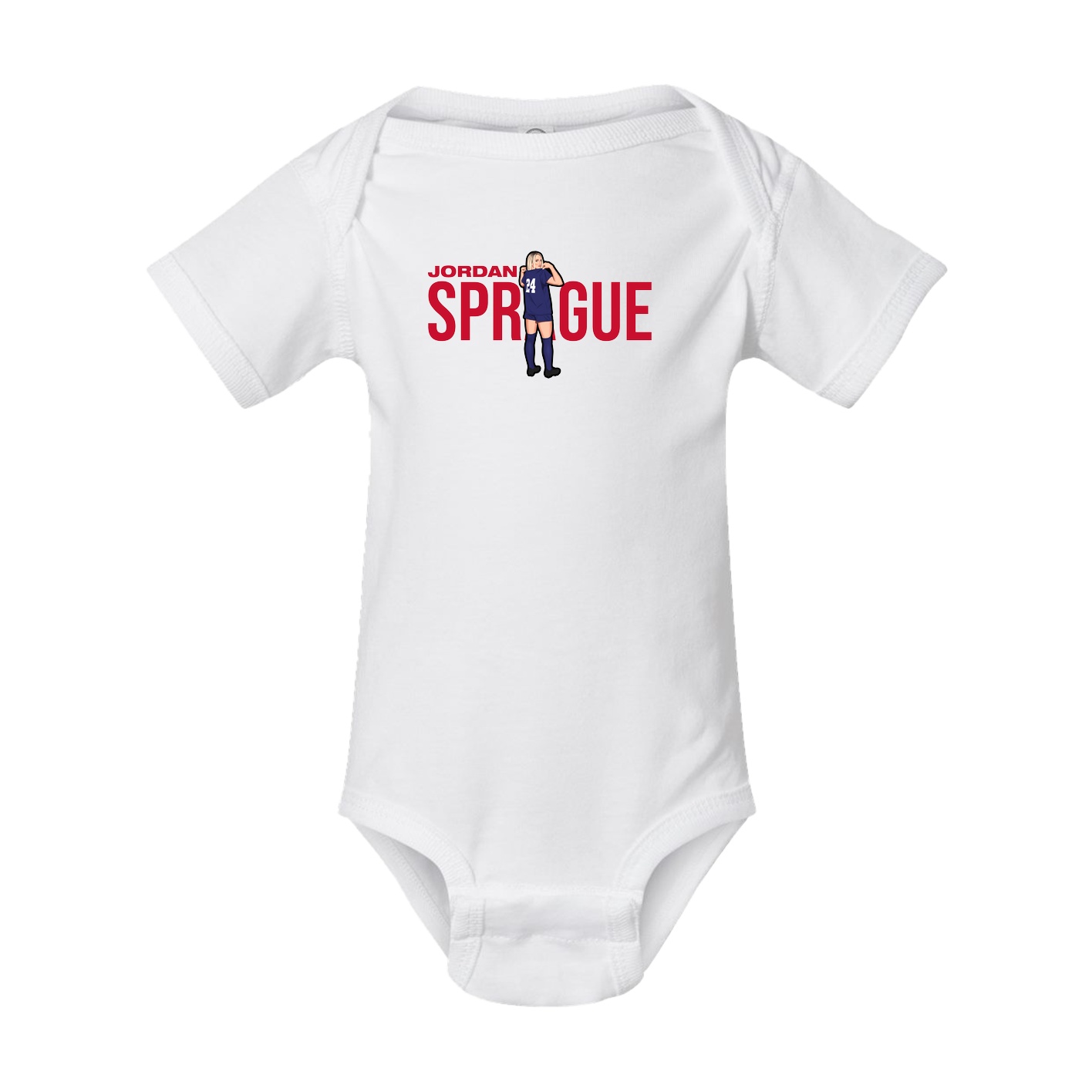 Baby Onesie — Player Name in White